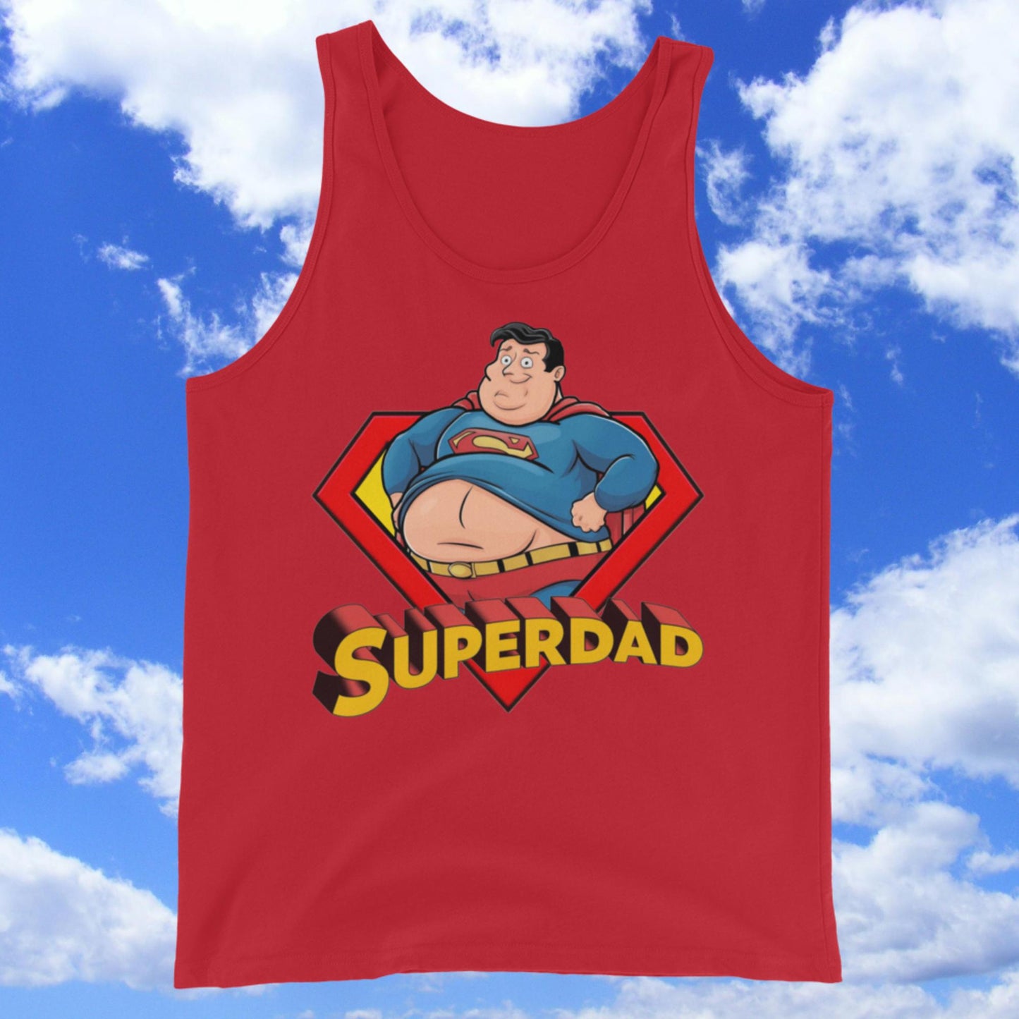 Superdad Father Fat Superhero Tank Top Red Tank Tops Movies Superheroes Superman Next Cult Brand