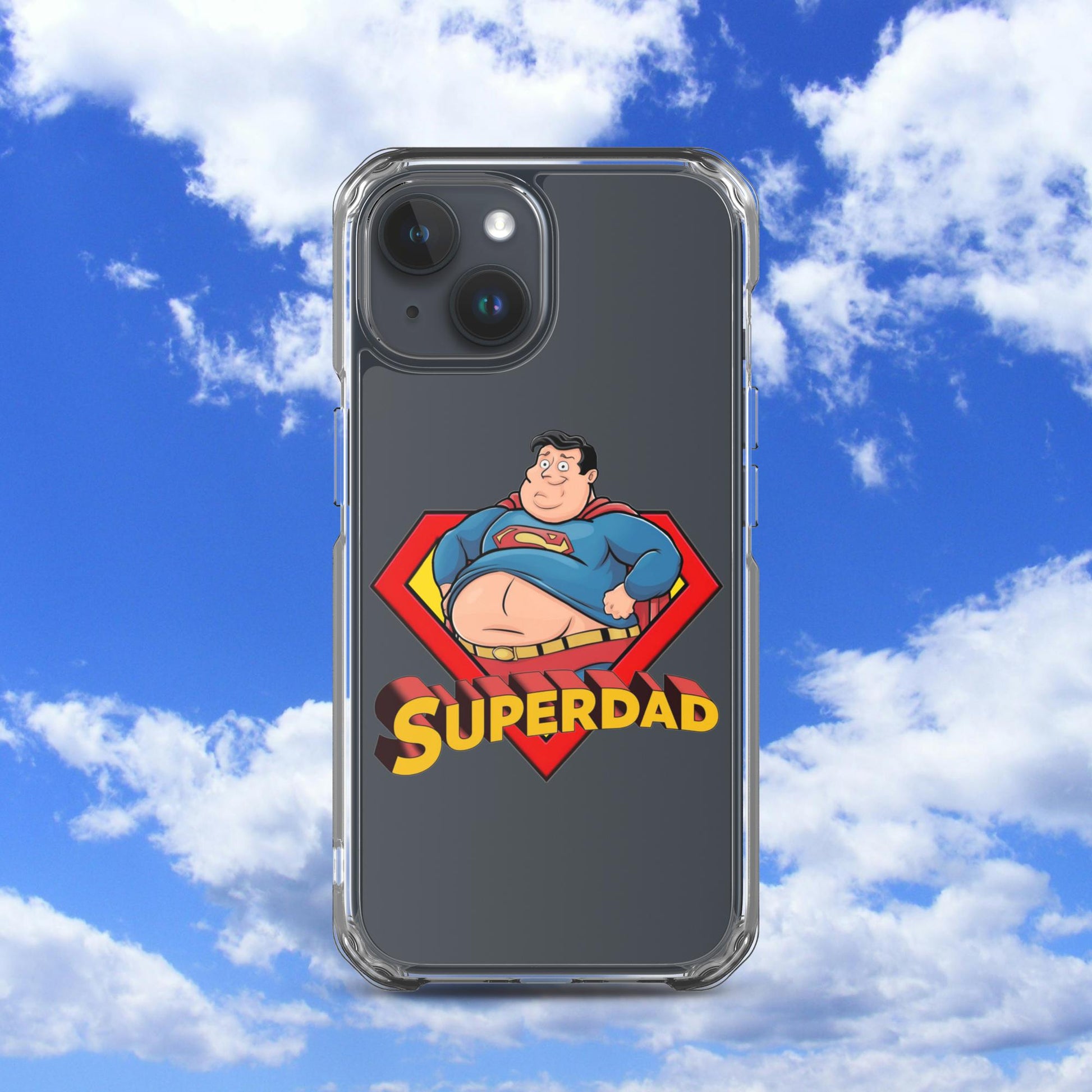 Superdad Father's Day Fat Superhero Clear Case for iPhone Next Cult Brand