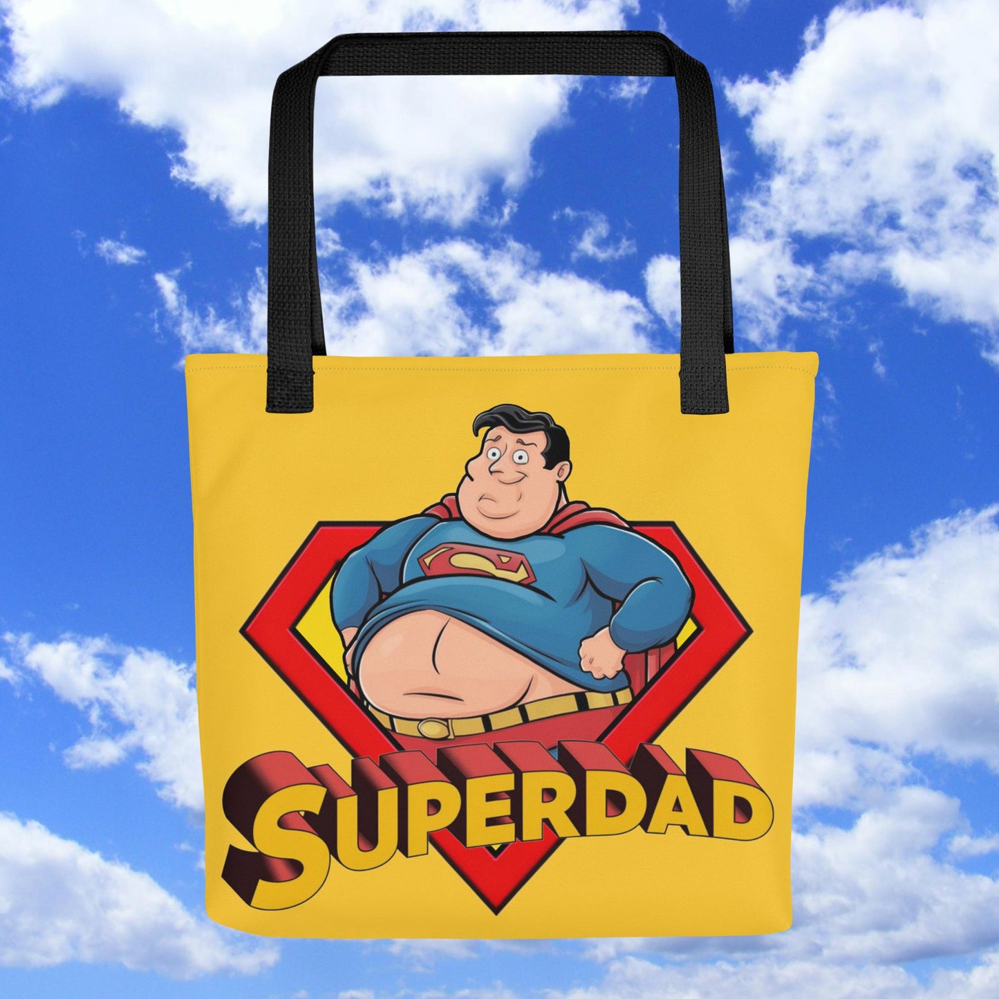 Superdad Father's Day Fat Superhero Tote bag Next Cult Brand