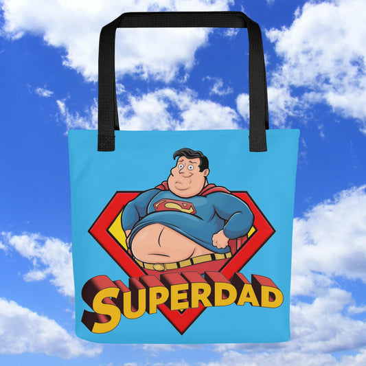 Superdad Father's Day Fat Superhero Tote bag Next Cult Brand