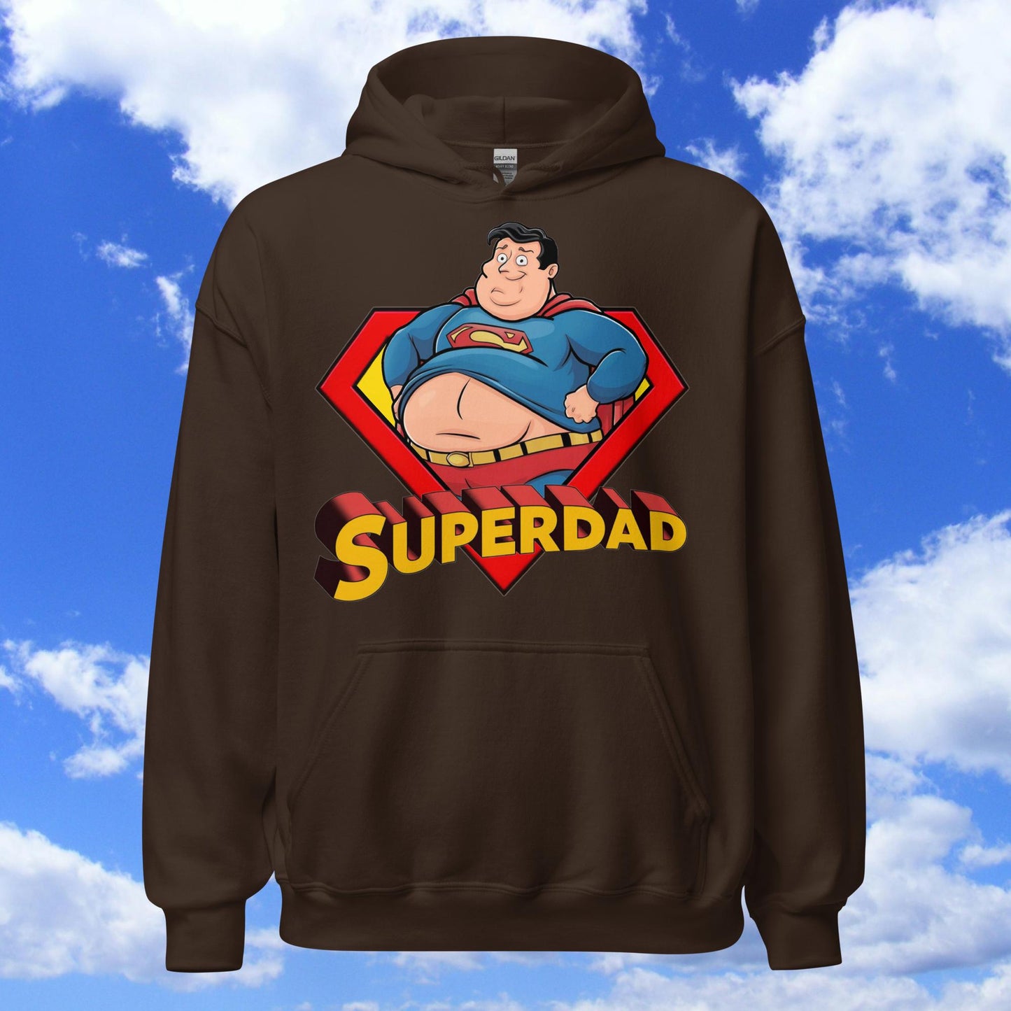 Superdad Father's Day Fat Superhero Unisex Hoodie Next Cult Brand