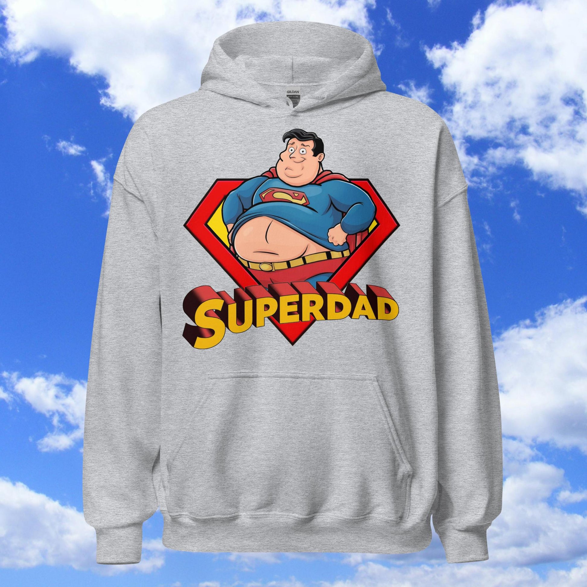 Superdad Father's Day Fat Superhero Unisex Hoodie Next Cult Brand