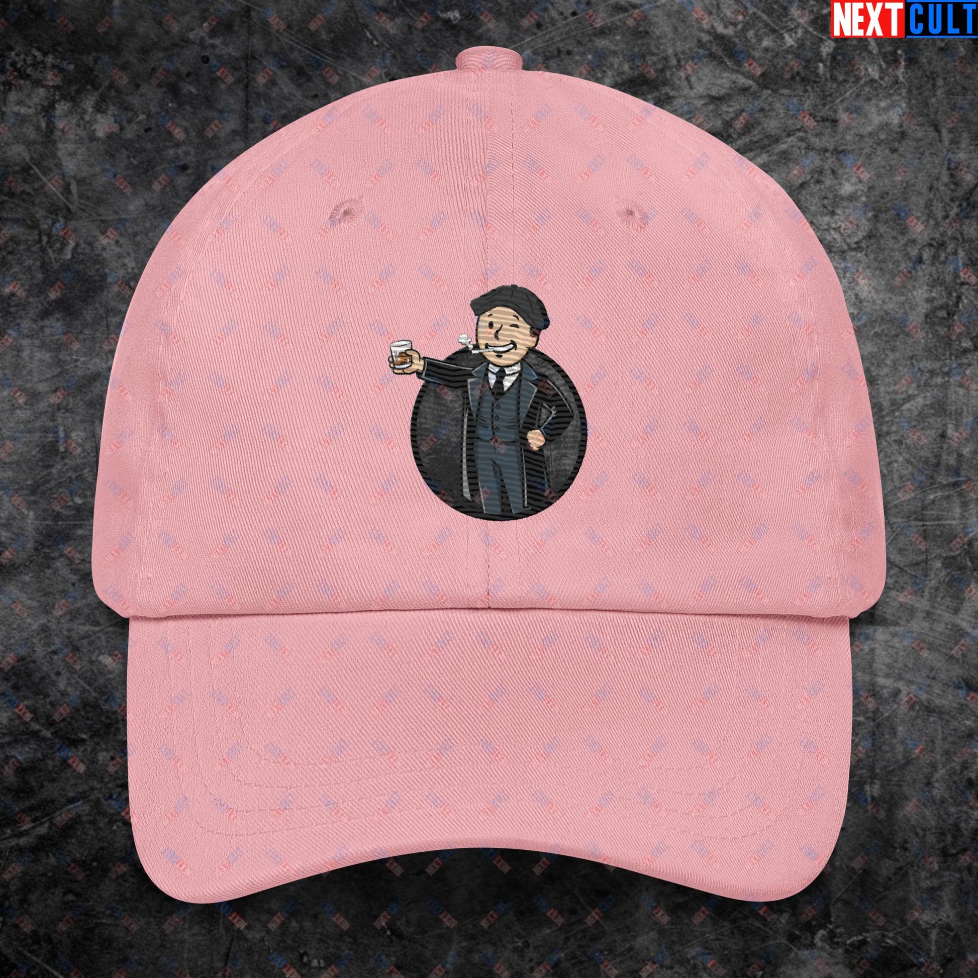 Tommy Boy Peaky Blinders Thomas Shelby Cillian Murphy Vault Boy Fallout Funny Meme Cartoon Mashup Dad hat Pink Hats Cillian Murphy Fallout Peaky Blinders TV Shows Vault Boy Next Cult Brand