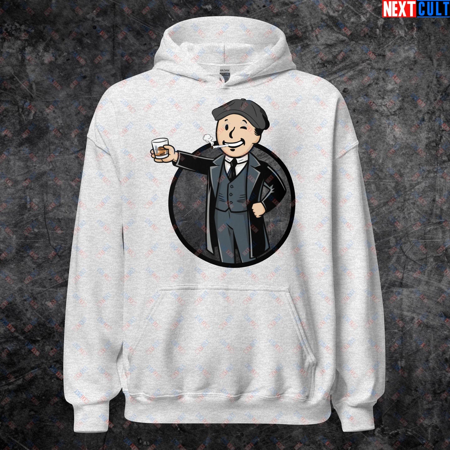 Tommy Boy Peaky Blinders Thomas Shelby Cillian Murphy Vault Boy Fallout Funny Meme Cartoon Mashup Unisex Hoodie Ash Hoodies Cillian Murphy Fallout Peaky Blinders TV Shows Vault Boy Next Cult Brand