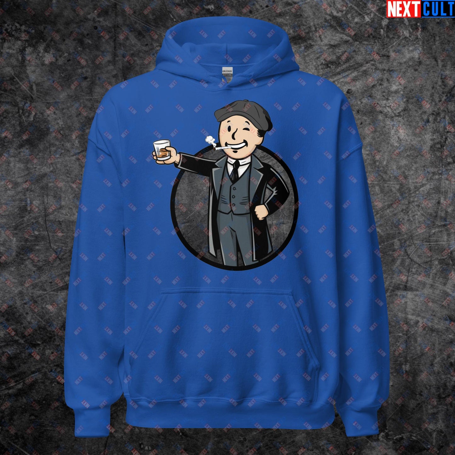 Tommy Boy Peaky Blinders Thomas Shelby Cillian Murphy Vault Boy Fallout Funny Meme Cartoon Mashup Unisex Hoodie Royal Hoodies Cillian Murphy Fallout Peaky Blinders TV Shows Vault Boy Next Cult Brand