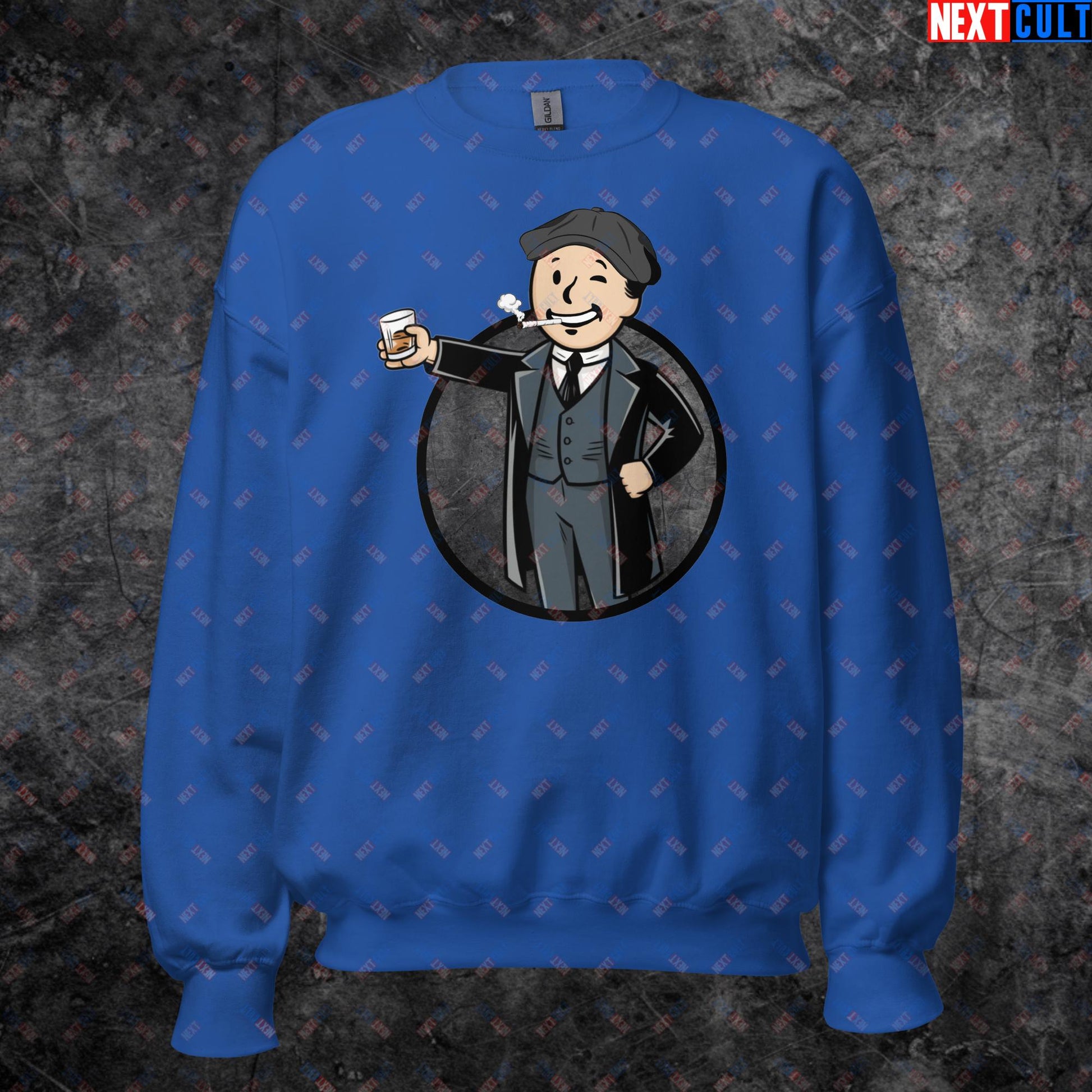 Tommy Boy Peaky Blinders Thomas Shelby Cillian Murphy Vault Boy Fallout Funny Meme Cartoon Mashup Unisex Sweatshirt Royal Sweatshirts Cillian Murphy Fallout Peaky Blinders TV Shows Vault Boy Next Cult Brand