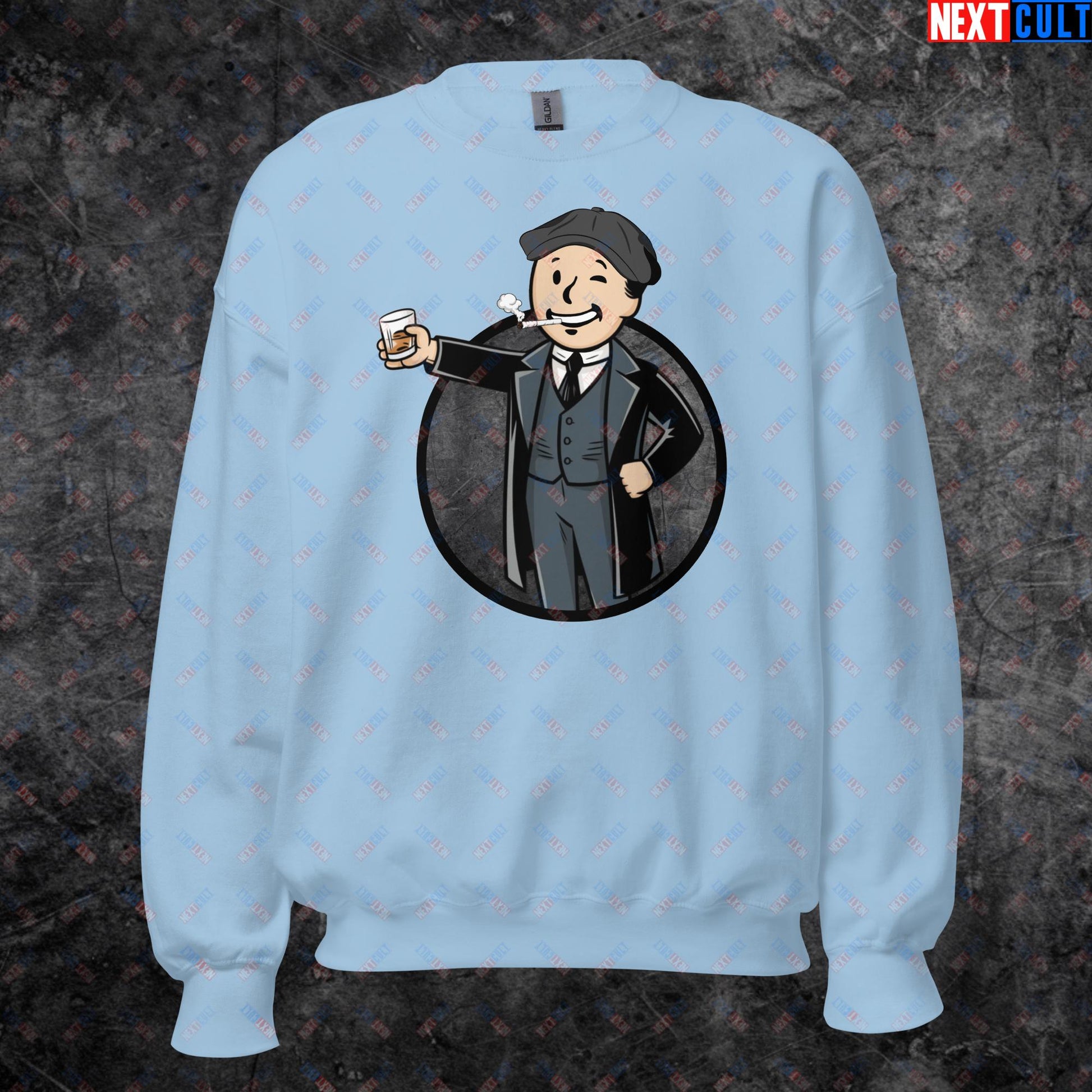 Tommy Boy Peaky Blinders Thomas Shelby Cillian Murphy Vault Boy Fallout Funny Meme Cartoon Mashup Unisex Sweatshirt Next Cult Brand