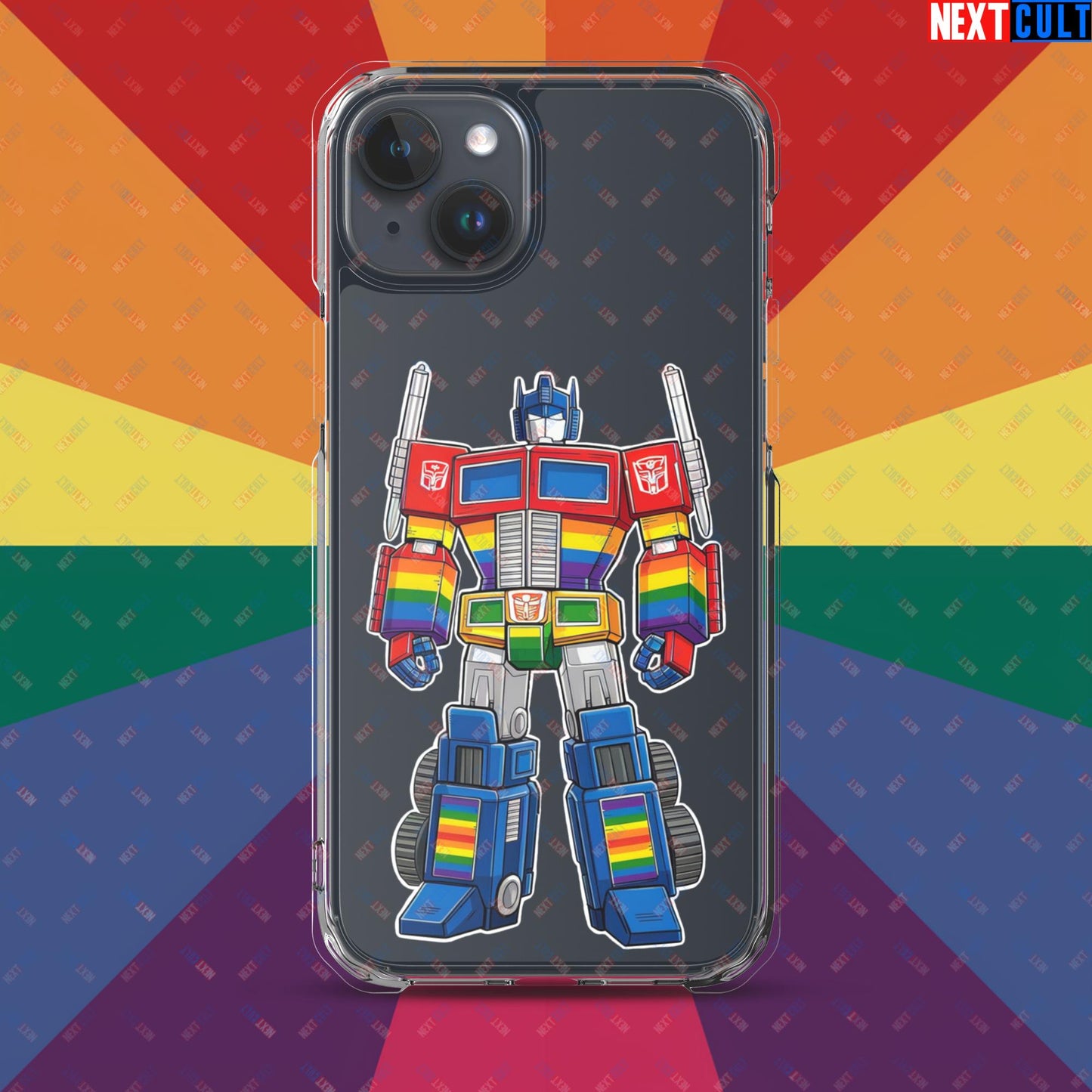 Transformer Transgender Pride Funny LGBTQ+ Clear Case for iPhone iPhone 15 Plus Mobile Phone Cases LGBTQ+ Movies Transformers Next Cult Brand