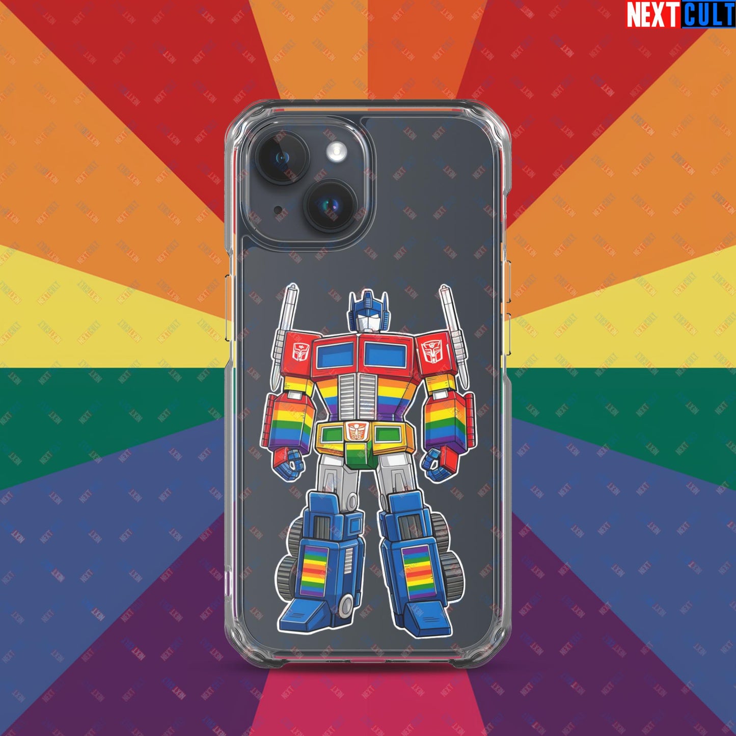 Transformer Transgender Pride Funny LGBTQ+ Clear Case for iPhone iPhone 15 Mobile Phone Cases LGBTQ+ Movies Transformers Next Cult Brand