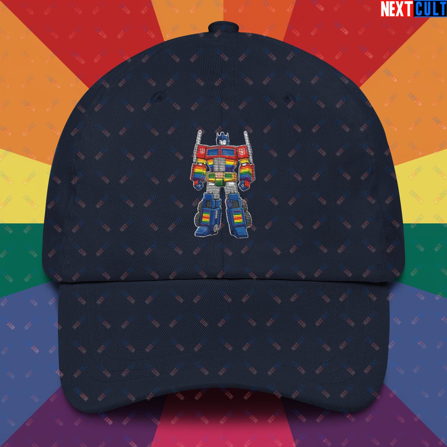 Transformer Transgender Pride Funny LGBTQ+ Dad hat Navy Hats LGBTQ+ Movies Transformers Next Cult Brand