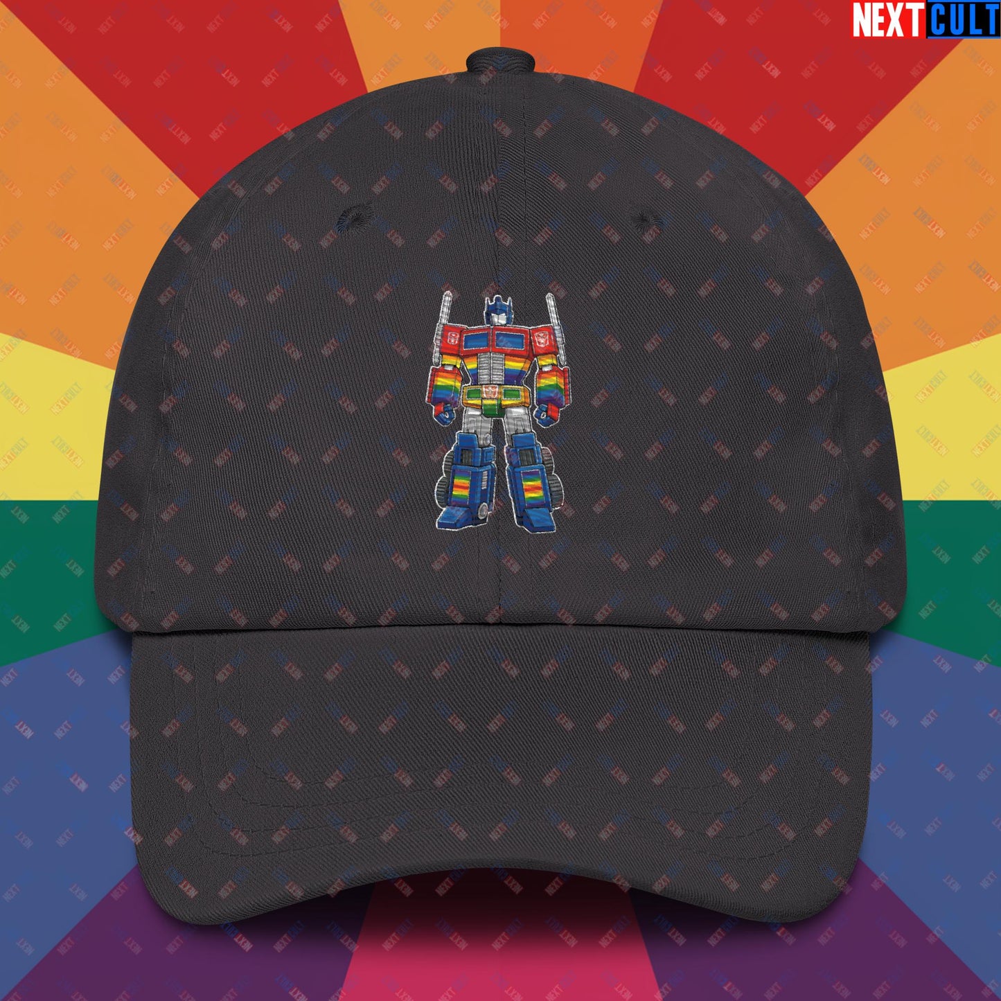 Transformer Transgender Pride Funny LGBTQ+ Dad hat Dark Grey Hats LGBTQ+ Movies Transformers Next Cult Brand