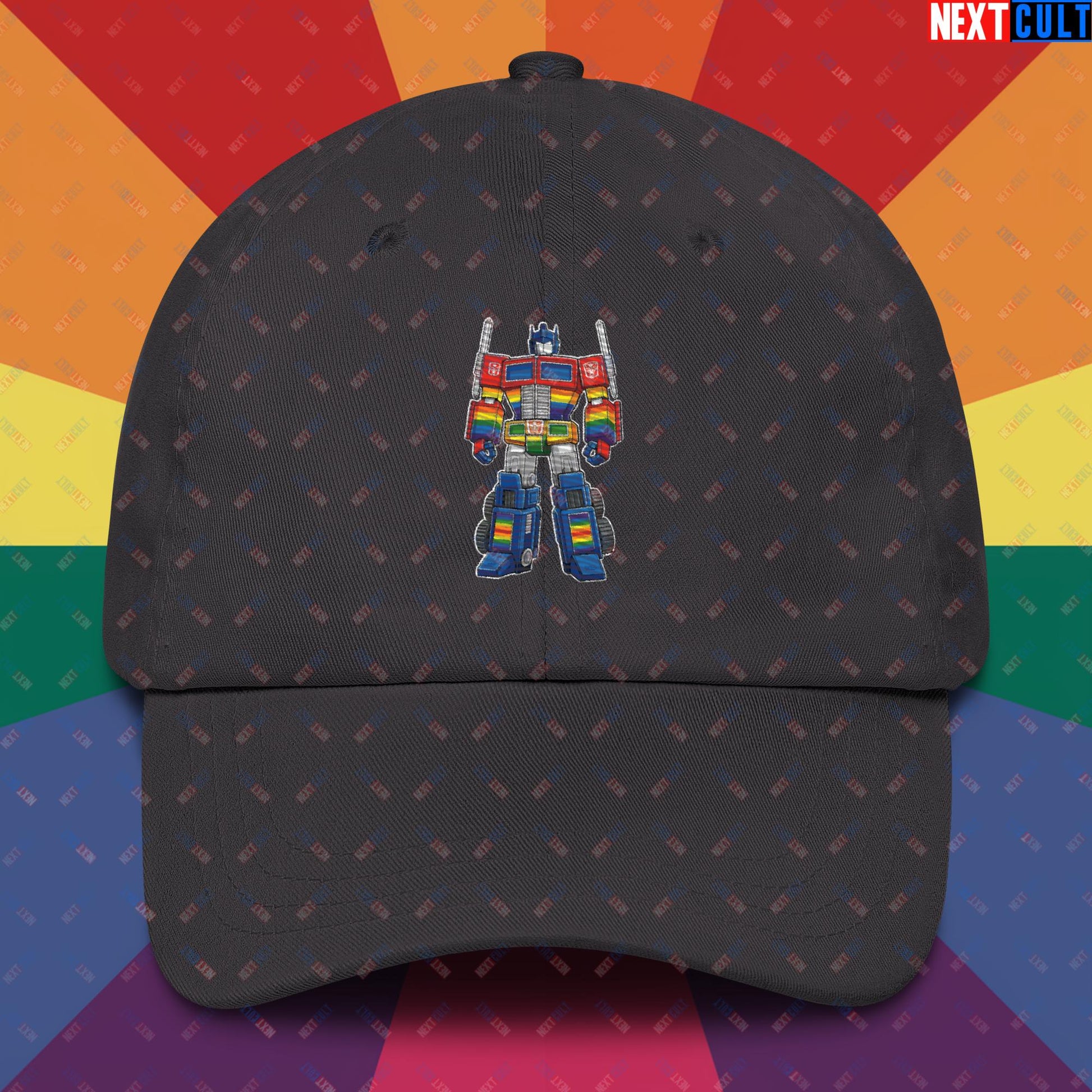 Transformer Transgender Pride Funny LGBTQ+ Dad hat Dark Grey Hats LGBTQ+ Movies Transformers Next Cult Brand