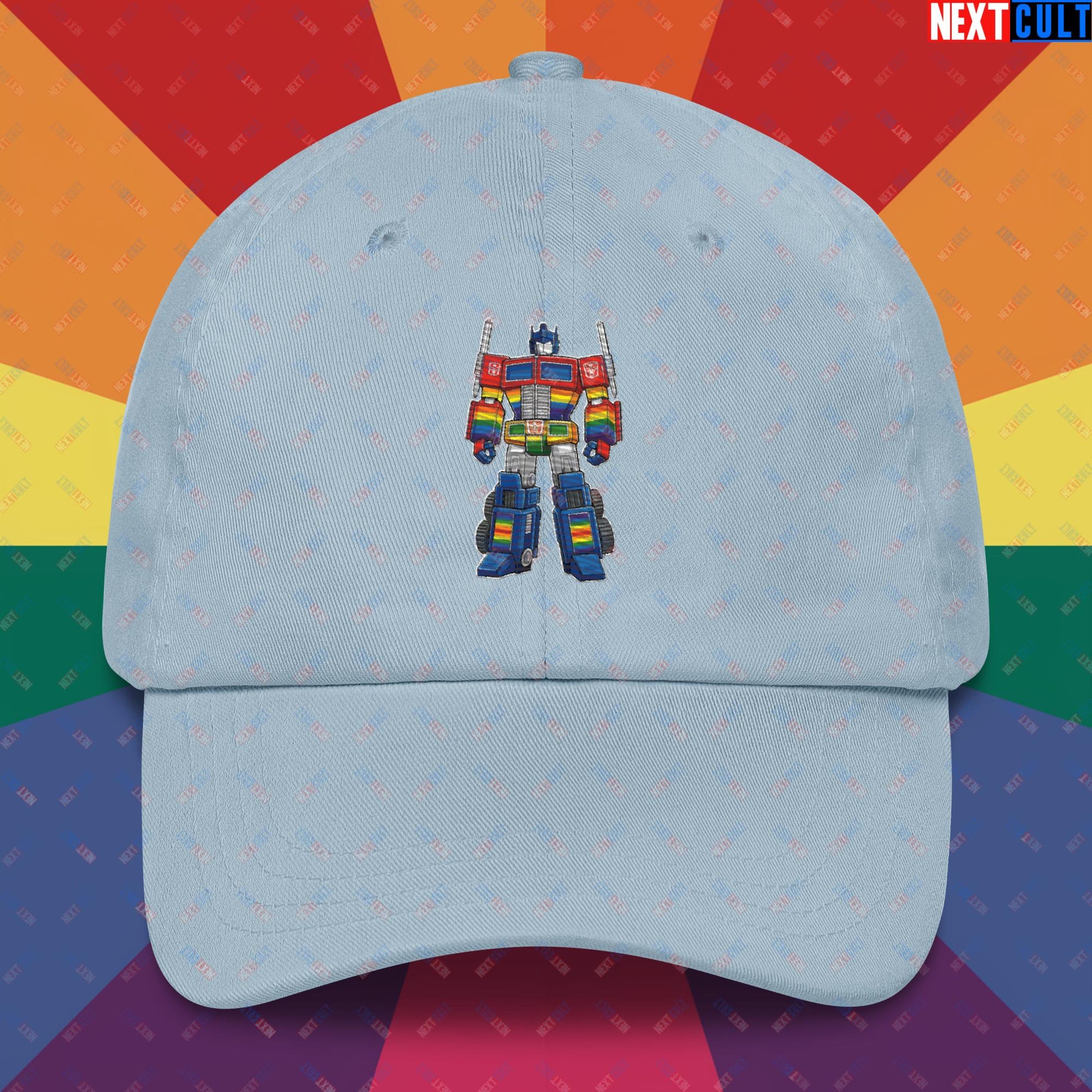 Transformer Transgender Pride Funny LGBTQ+ Dad hat Light Blue Hats LGBTQ+ Movies Transformers Next Cult Brand