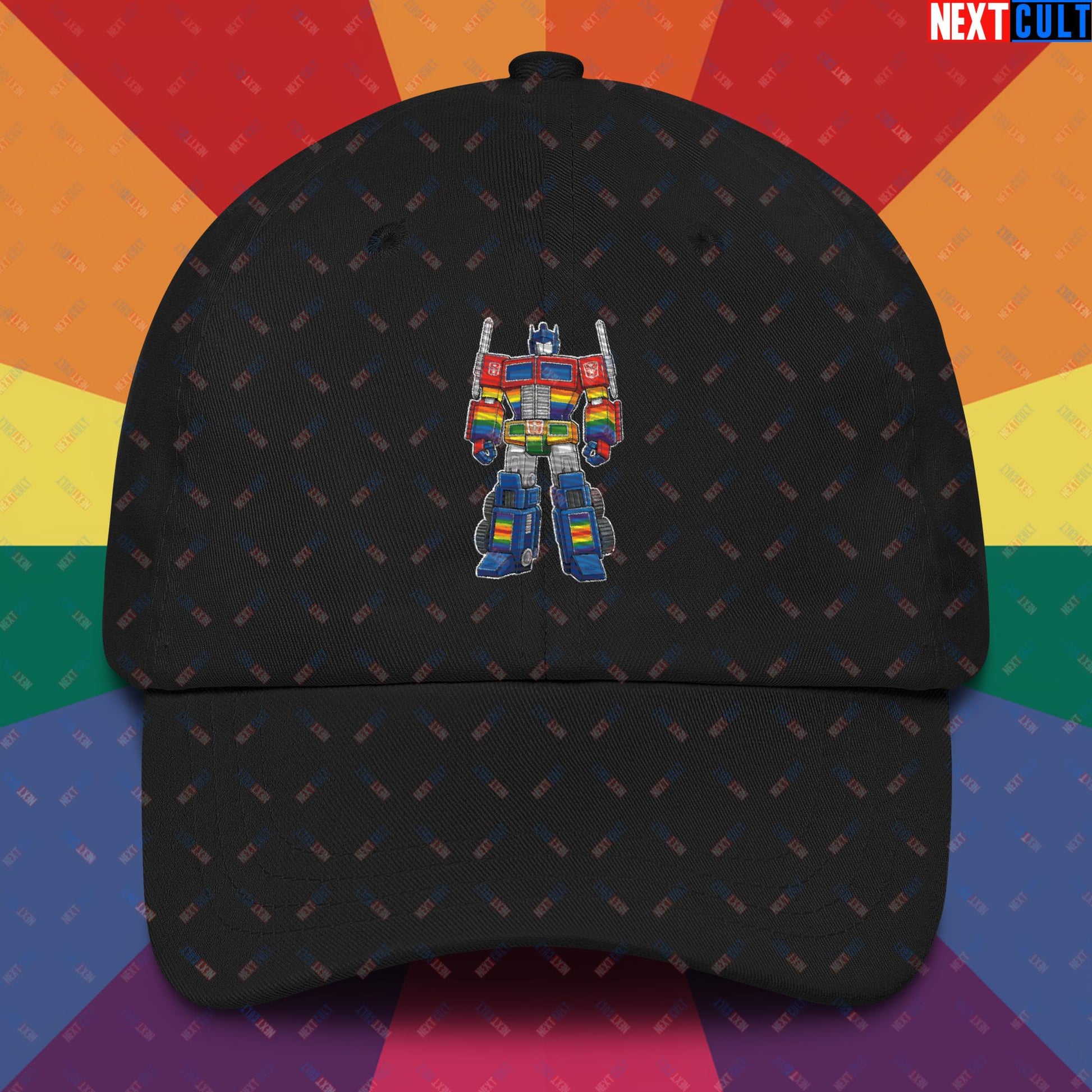 Transformer Transgender Pride Funny LGBTQ+ Dad hat Black Hats LGBTQ+ Movies Transformers Next Cult Brand