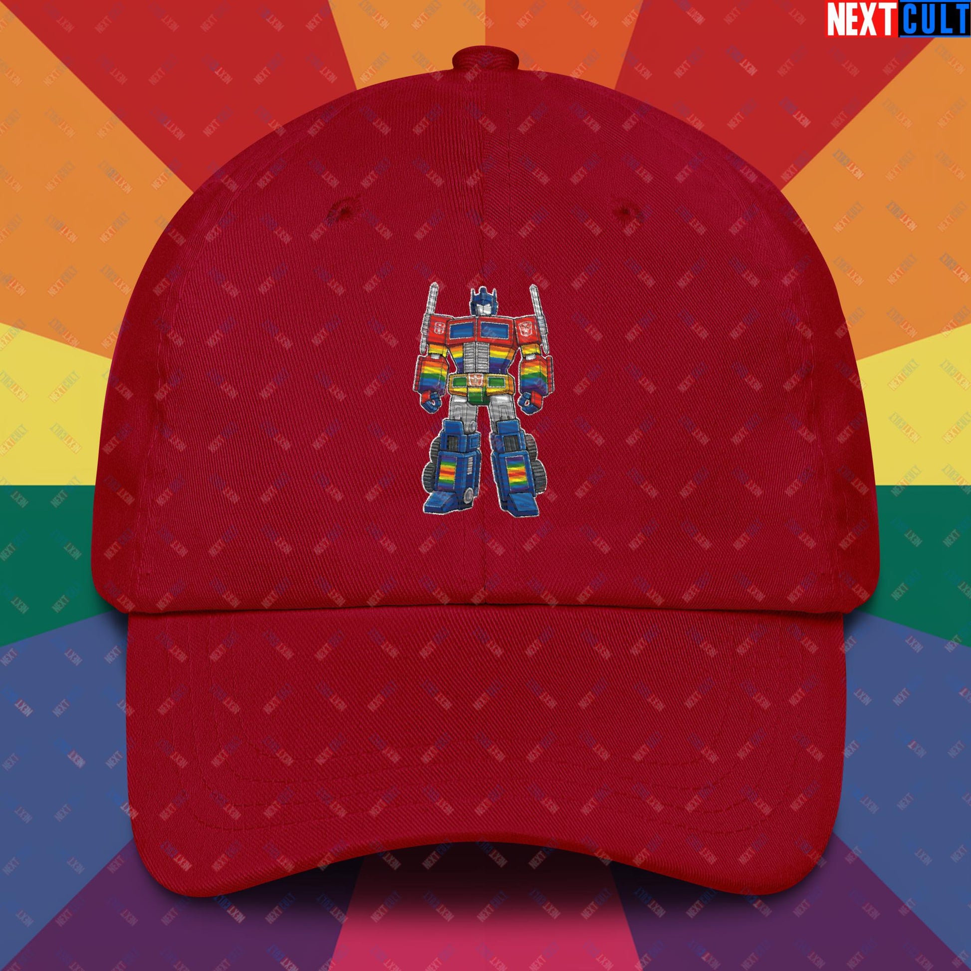 Transformer Transgender Pride Funny LGBTQ+ Dad hat Cranberry Hats LGBTQ+ Movies Transformers Next Cult Brand