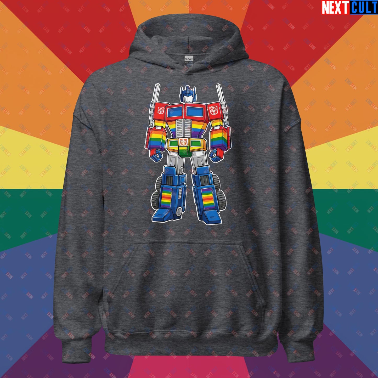 Transformer Transgender Pride Funny LGBTQ+ Unisex Hoodie Dark Heather Hoodies LGBTQ+ Movies Transformers Next Cult Brand