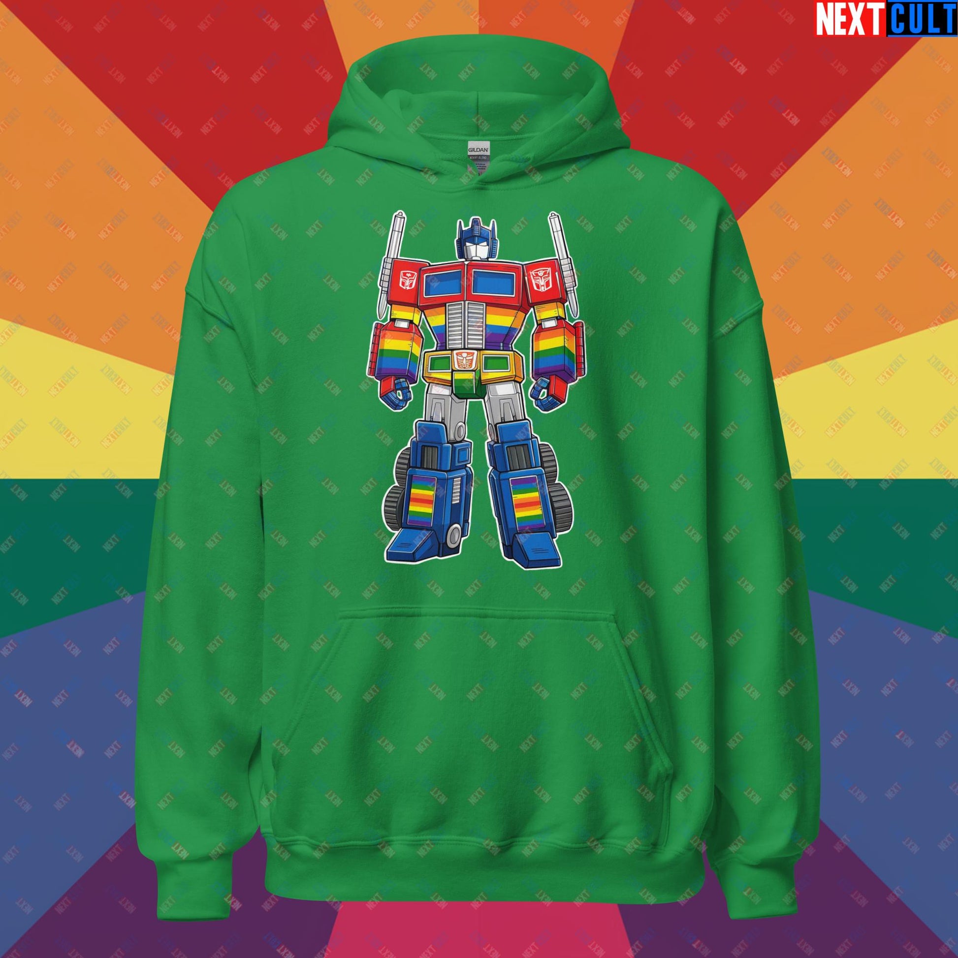 Transformer Transgender Pride Funny LGBTQ+ Unisex Hoodie Irish Green Hoodies LGBTQ+ Movies Transformers Next Cult Brand