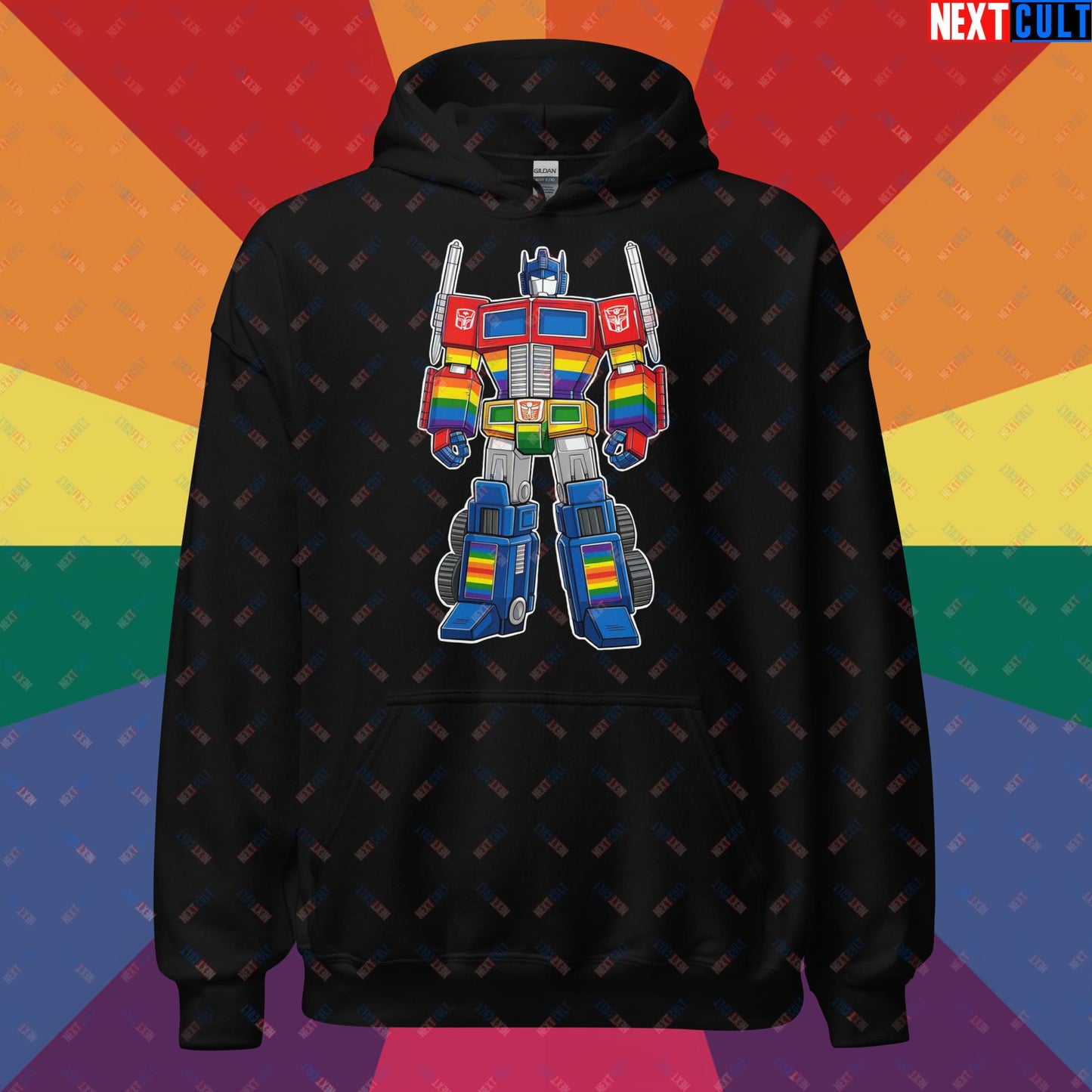 Transformer Transgender Pride Funny LGBTQ+ Unisex Hoodie Black Hoodies LGBTQ+ Movies Transformers Next Cult Brand