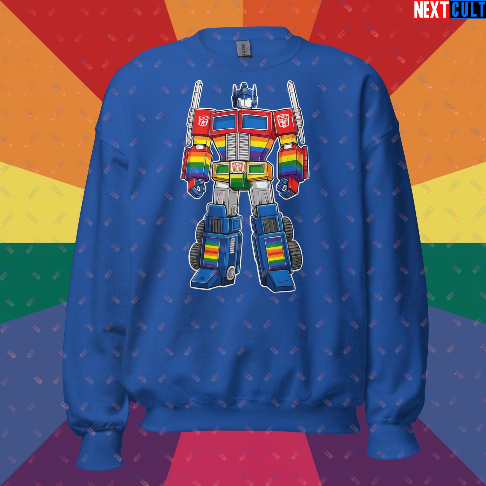 Transformer Transgender Pride Funny LGBTQ+ Unisex Sweatshirt Royal Sweatshirts LGBTQ+ Movies Transformers Next Cult Brand