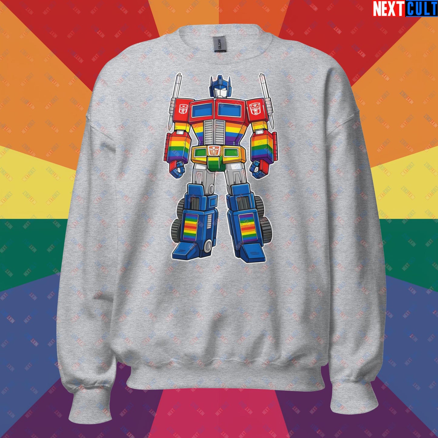 Transformer Transgender Pride Funny LGBTQ+ Unisex Sweatshirt Sport Grey Sweatshirts LGBTQ+ Movies Transformers Next Cult Brand