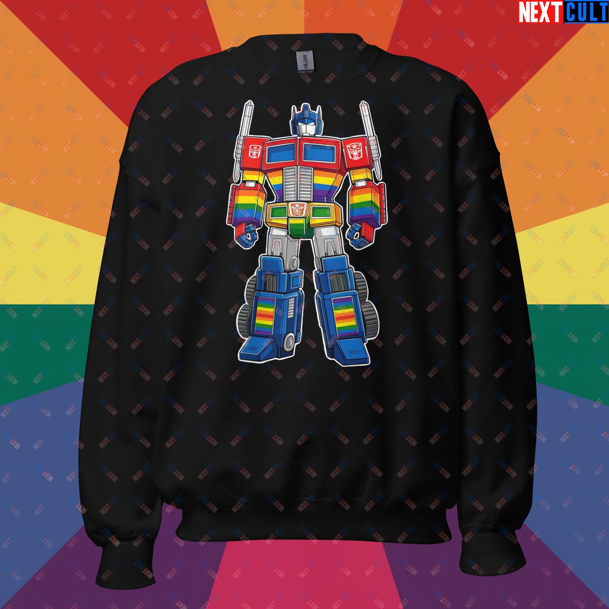 Transformer Transgender Pride Funny LGBTQ+ Unisex Sweatshirt Black Sweatshirts LGBTQ+ Movies Transformers Next Cult Brand