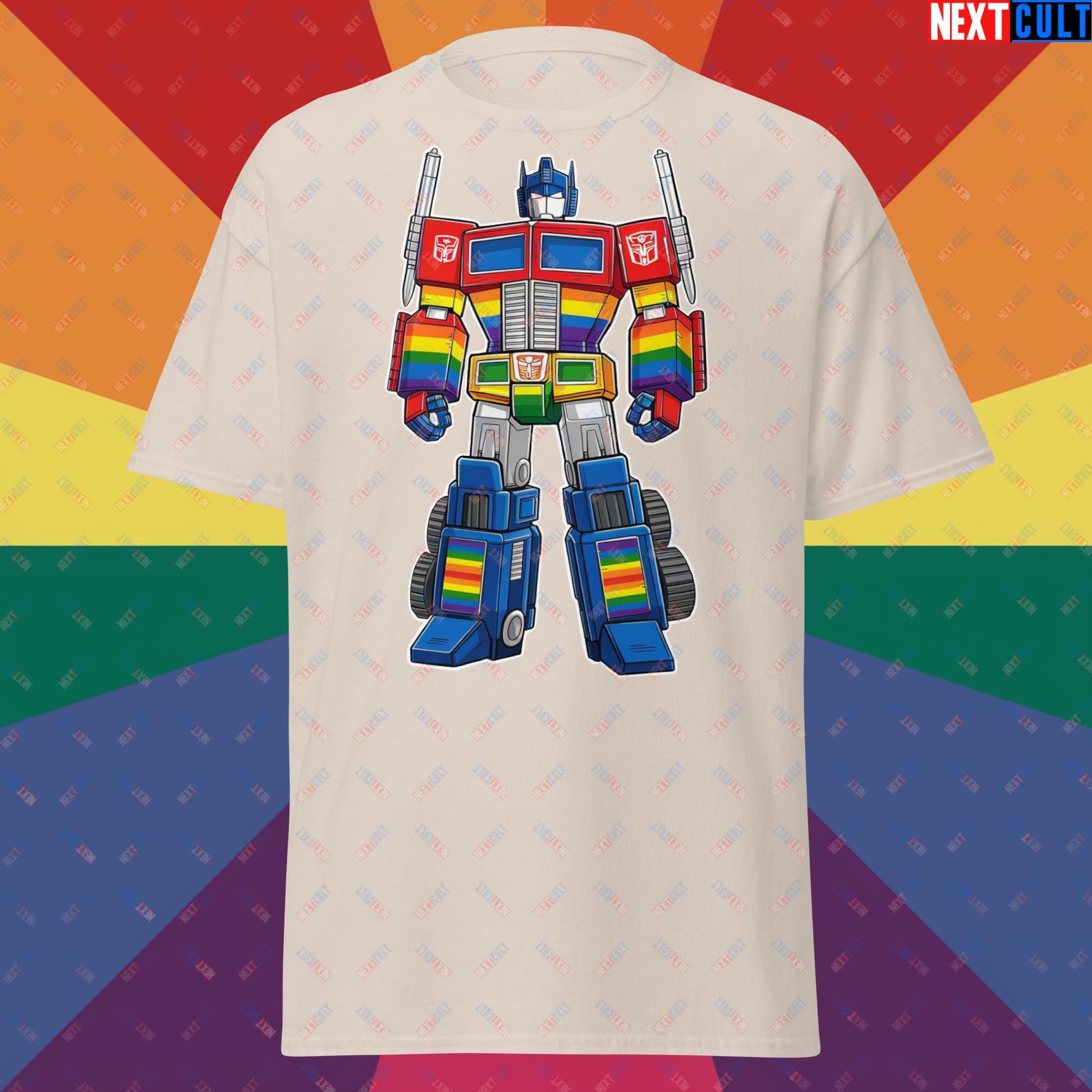 Transformer Transgender Pride Funny LGBTQ+ Unisex tee Natural T-shirts LGBTQ+ Movies Transformers Next Cult Brand