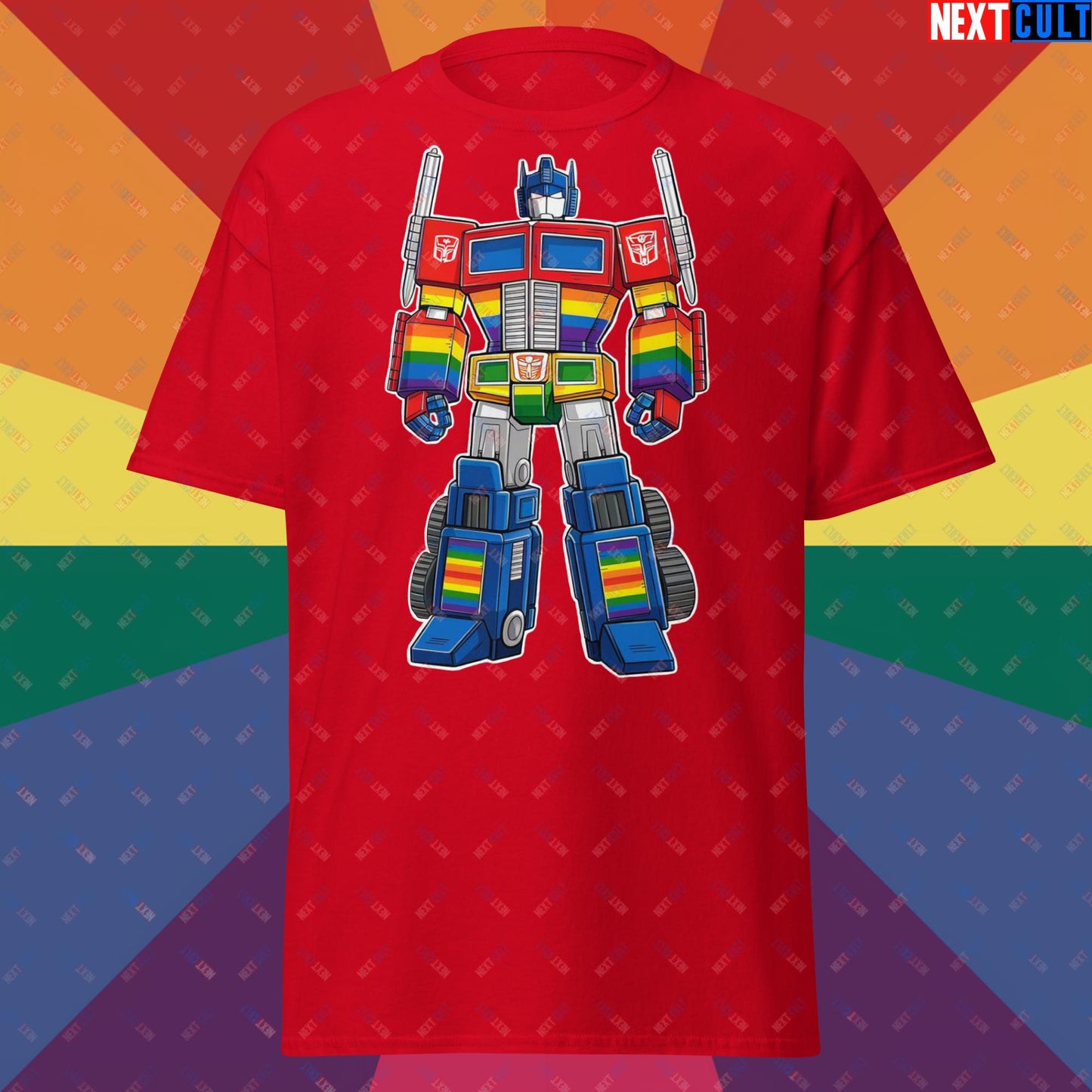 Transformer Transgender Pride Funny LGBTQ+ Unisex tee Red T-shirts LGBTQ+ Movies Transformers Next Cult Brand