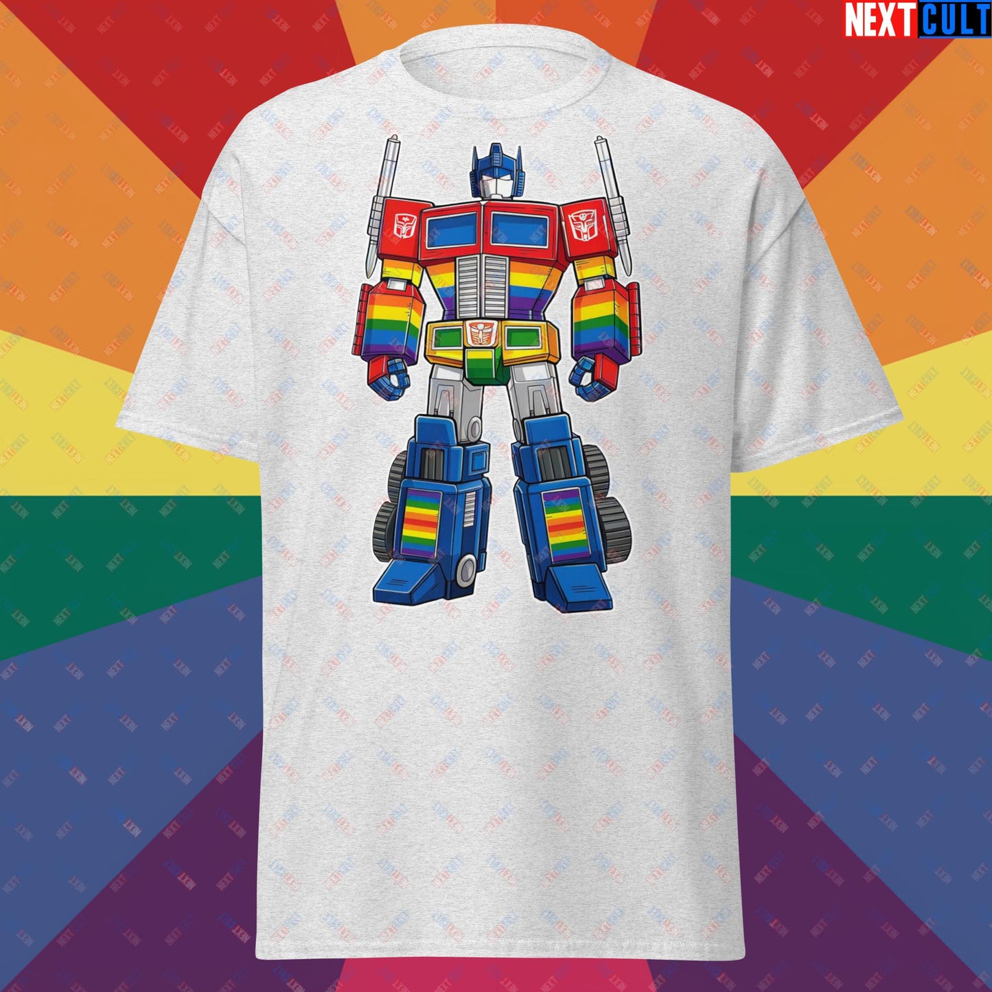 Transformer Transgender Pride Funny LGBTQ+ Unisex tee Ash T-shirts LGBTQ+ Movies Transformers Next Cult Brand