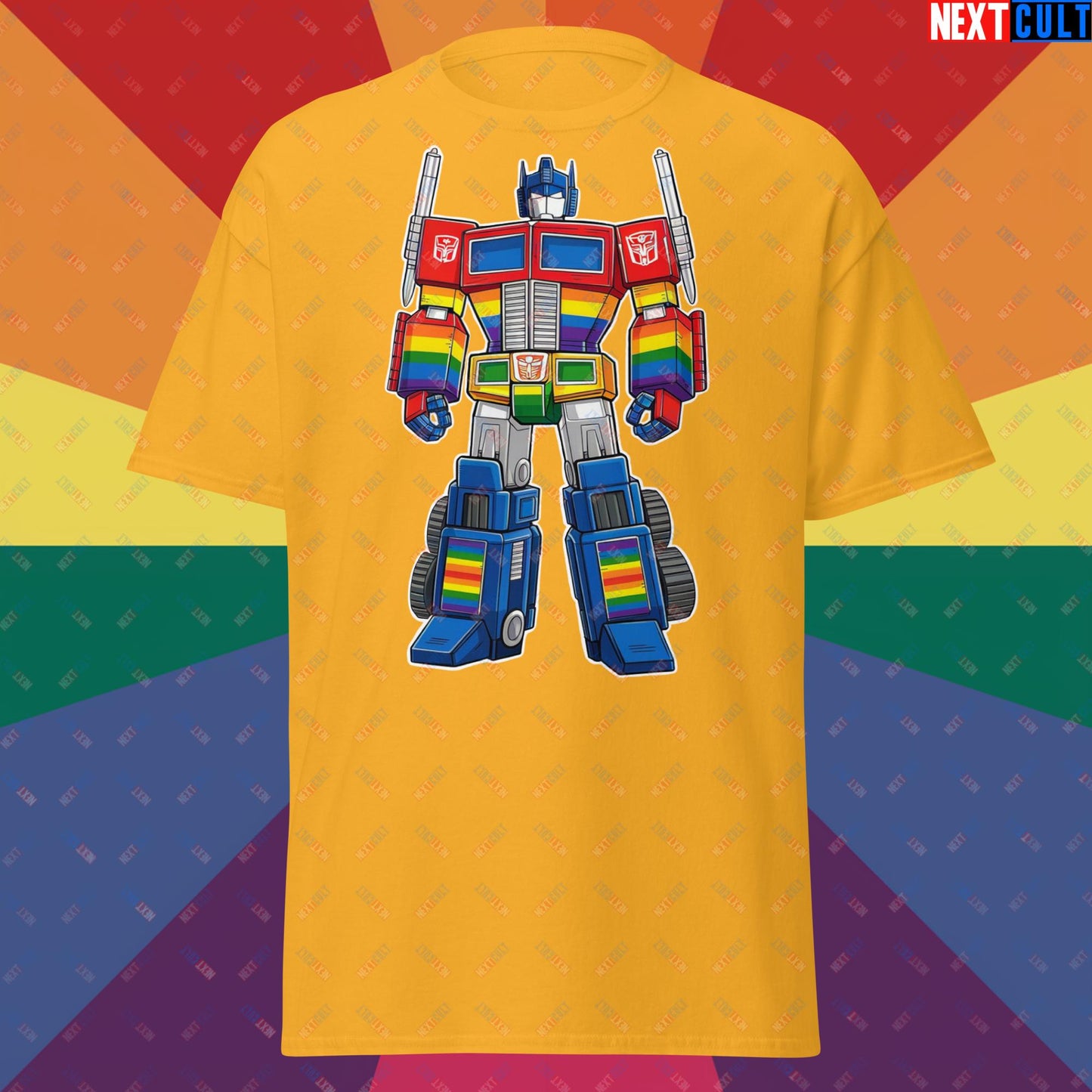 Transformer Transgender Pride Funny LGBTQ+ Unisex tee Gold T-shirts LGBTQ+ Movies Transformers Next Cult Brand