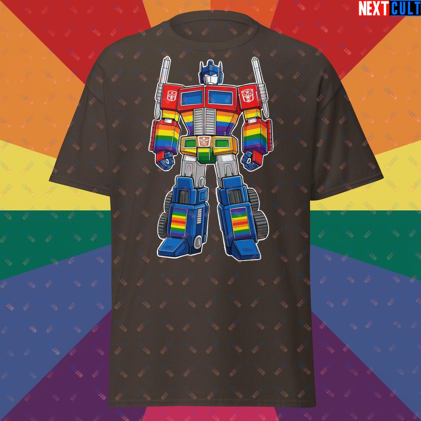 Transformer Transgender Pride Funny LGBTQ+ Unisex tee Dark Chocolate T-shirts LGBTQ+ Movies Transformers Next Cult Brand