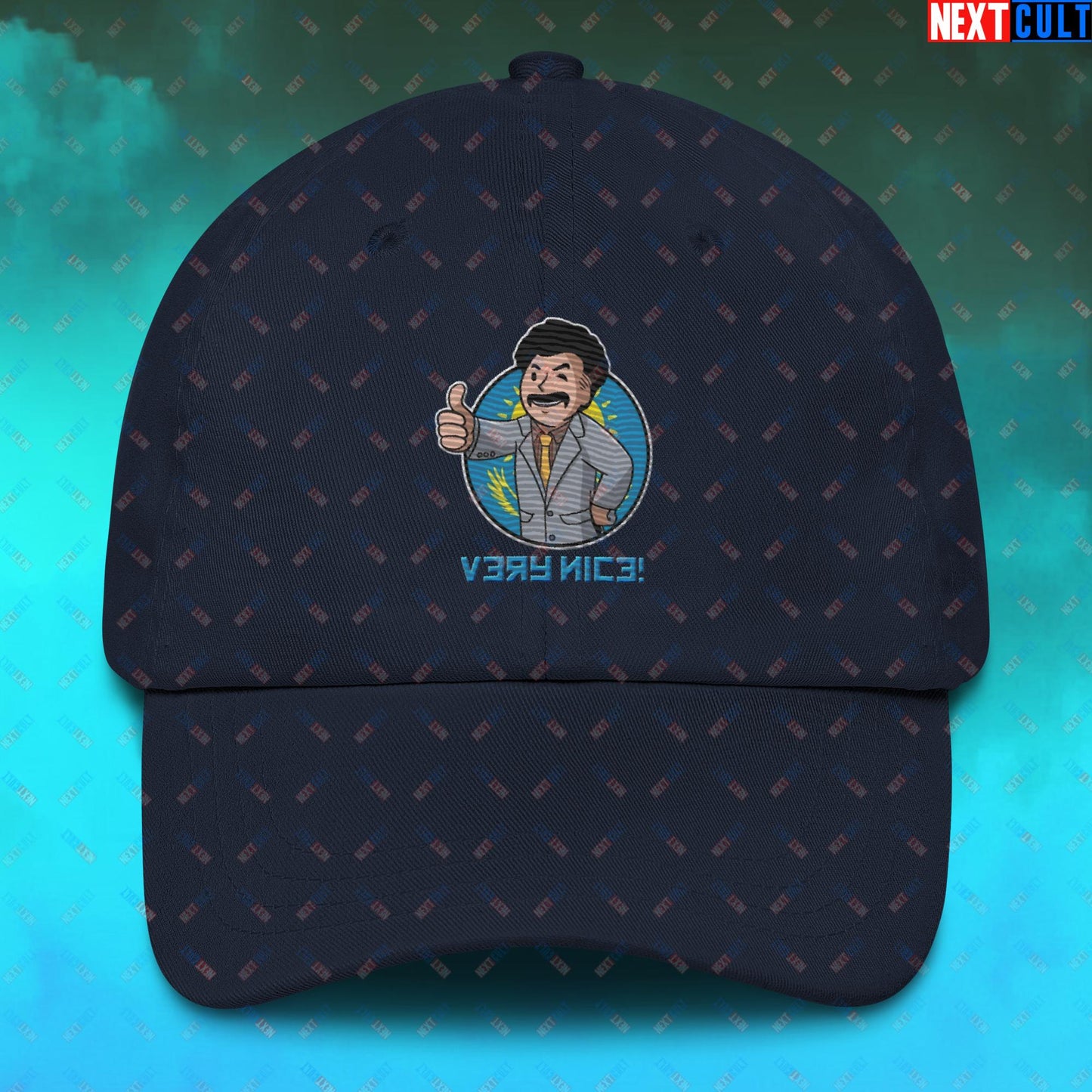 Very Nice Boy Borat Vault Boy Fallout Funny Cartoon Mashup Dad hat Next Cult Brand