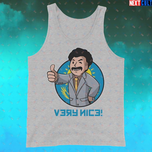 Very Nice Boy Borat Vault Boy Fallout Funny Cartoon Mashup Tank Top Next Cult Brand