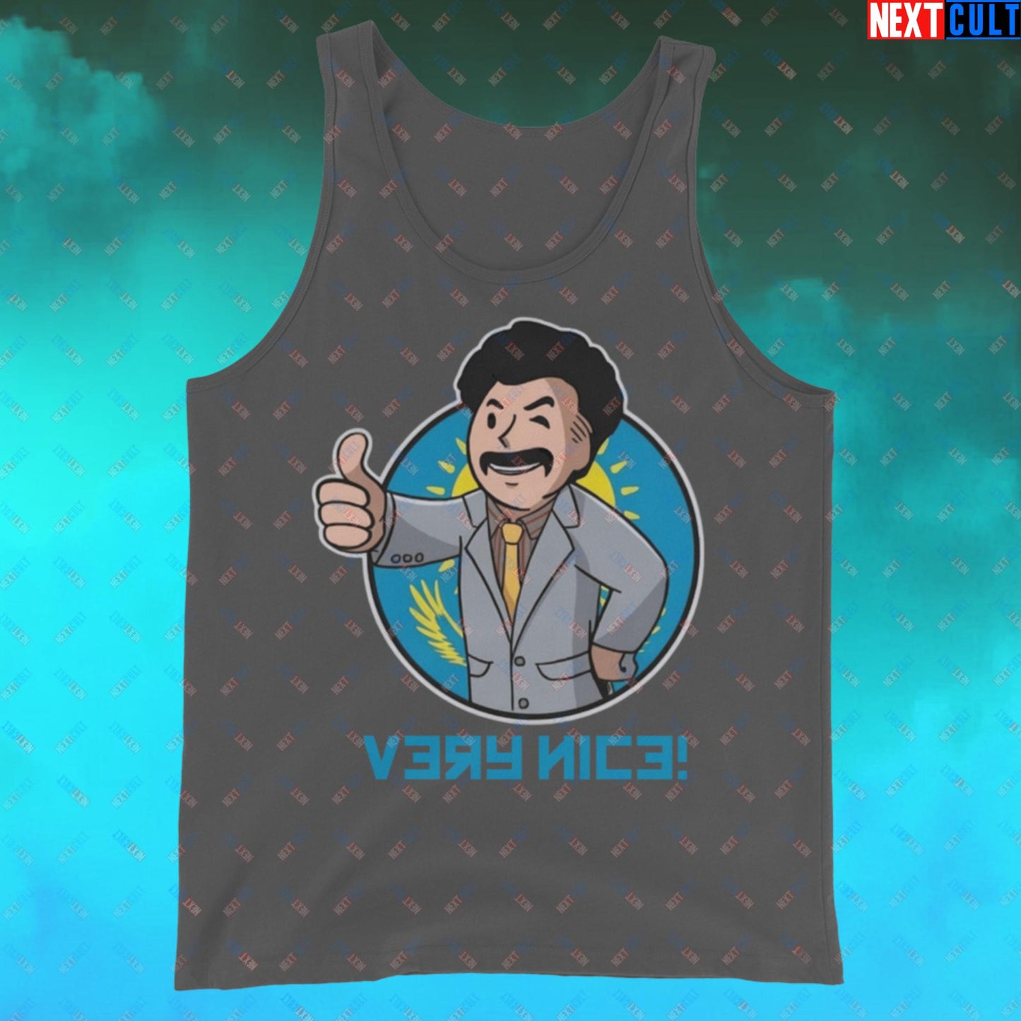 Very Nice Boy Borat Vault Boy Fallout Funny Cartoon Mashup Tank Top Next Cult Brand