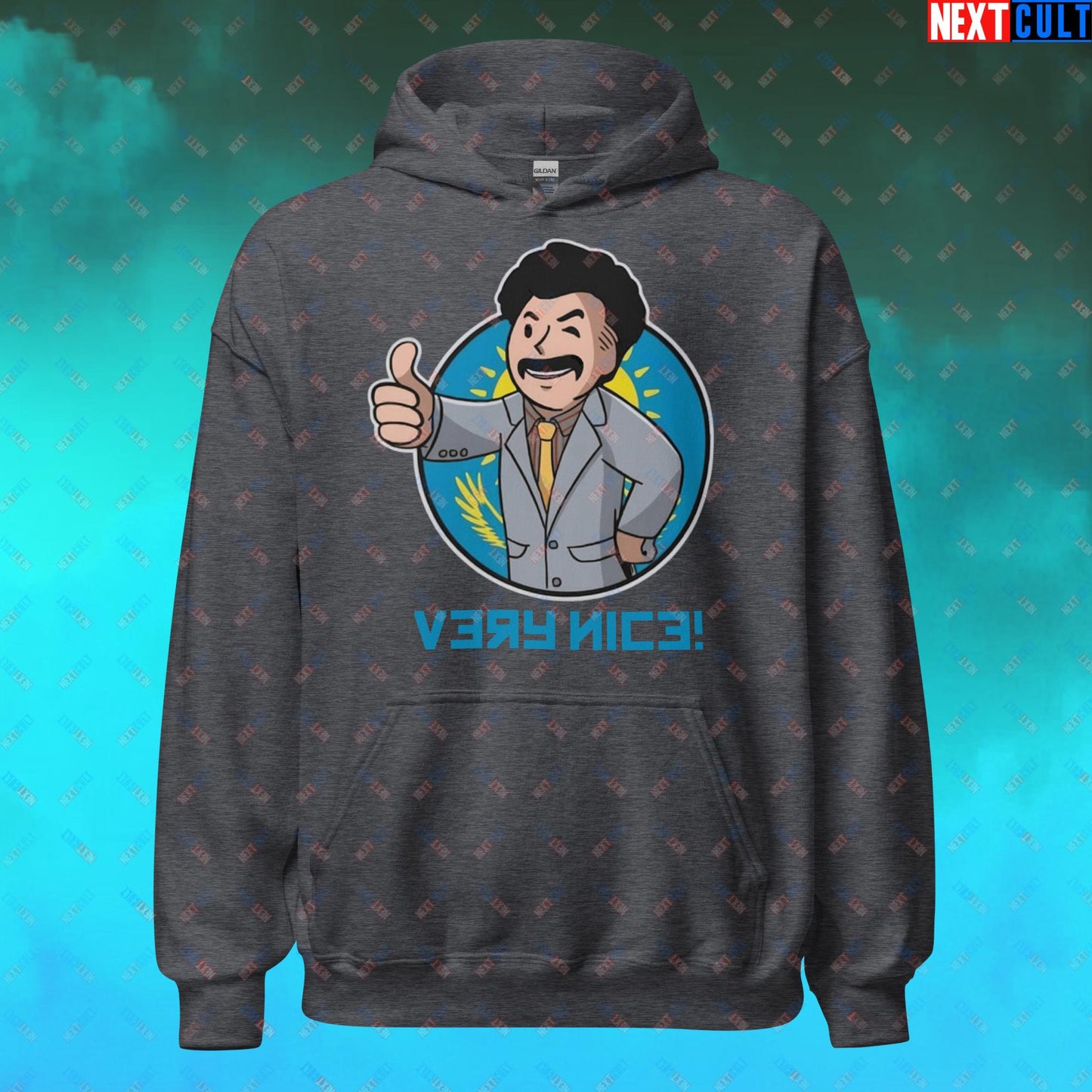 Very Nice Boy Borat Vault Boy Fallout Funny Cartoon Mashup Unisex Hoodie Next Cult Brand