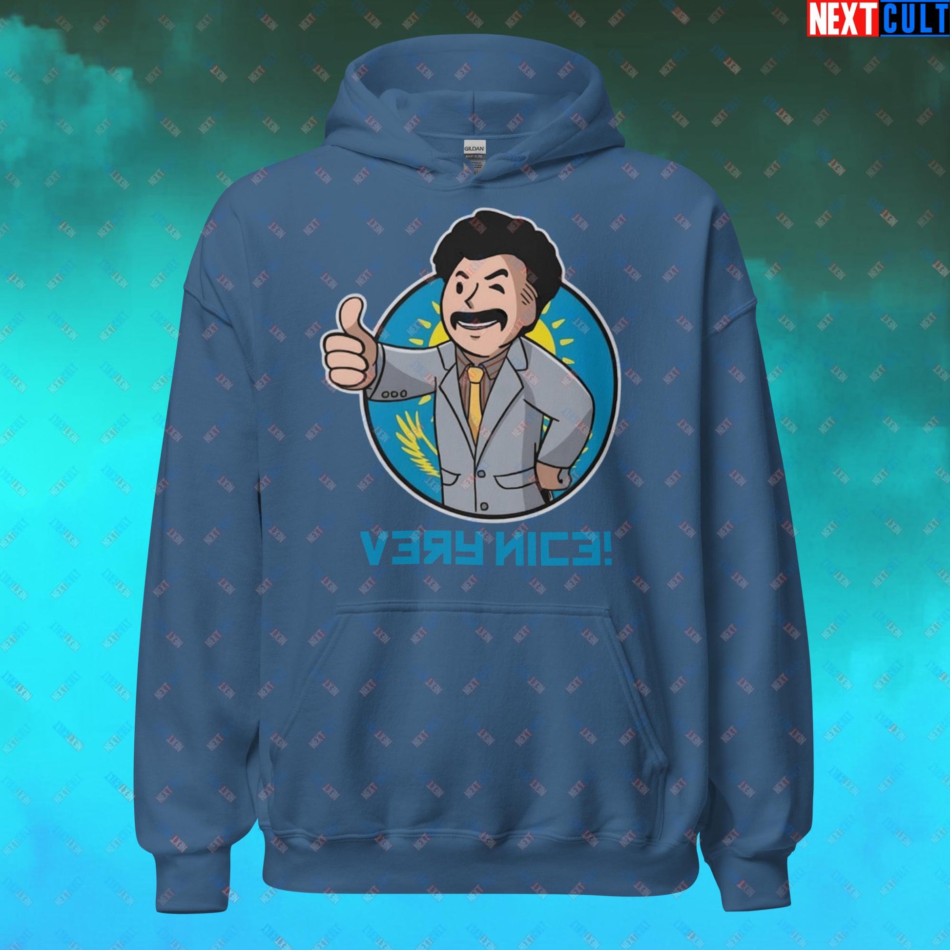 Very Nice Boy Borat Vault Boy Fallout Funny Cartoon Mashup Unisex Hoodie Next Cult Brand