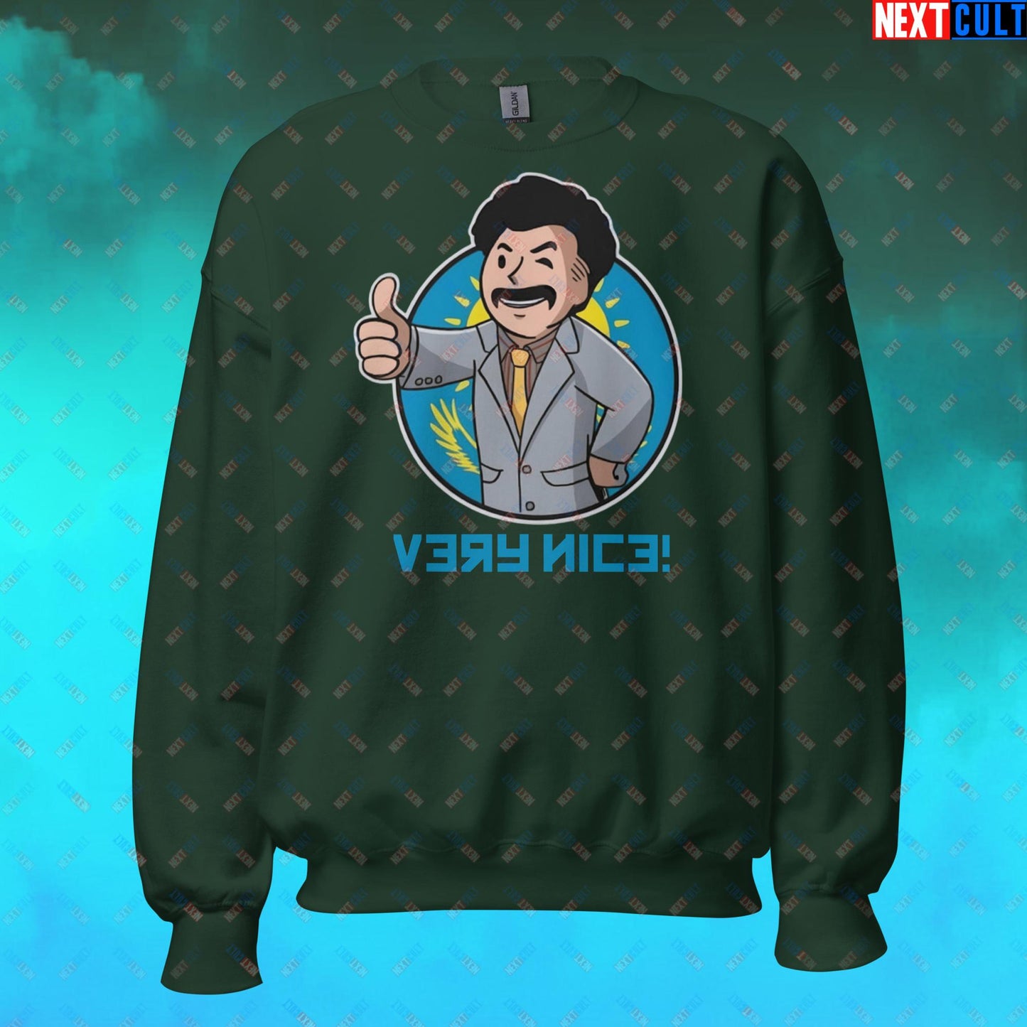 Very Nice Boy Borat Vault Boy Fallout Funny Cartoon Mashup Unisex Sweatshirt Next Cult Brand