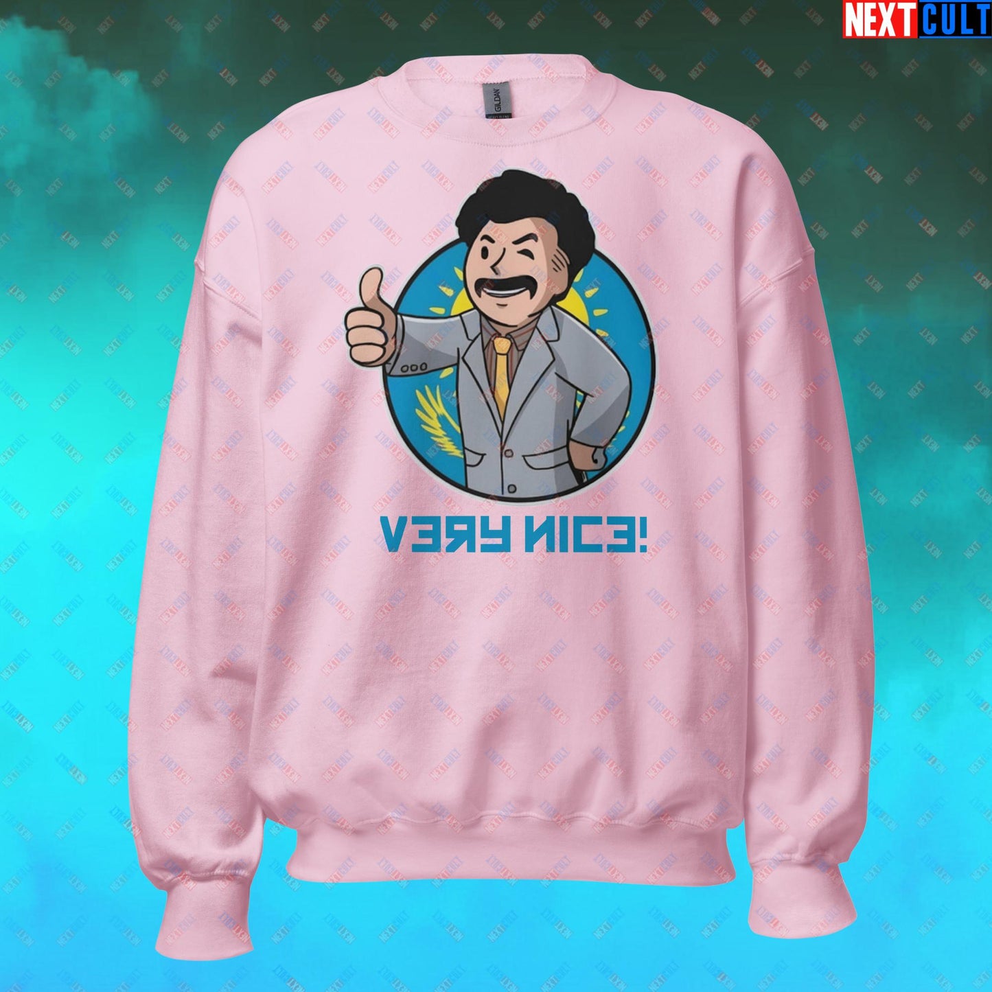 Very Nice Boy Borat Vault Boy Fallout Funny Cartoon Mashup Unisex Sweatshirt Next Cult Brand