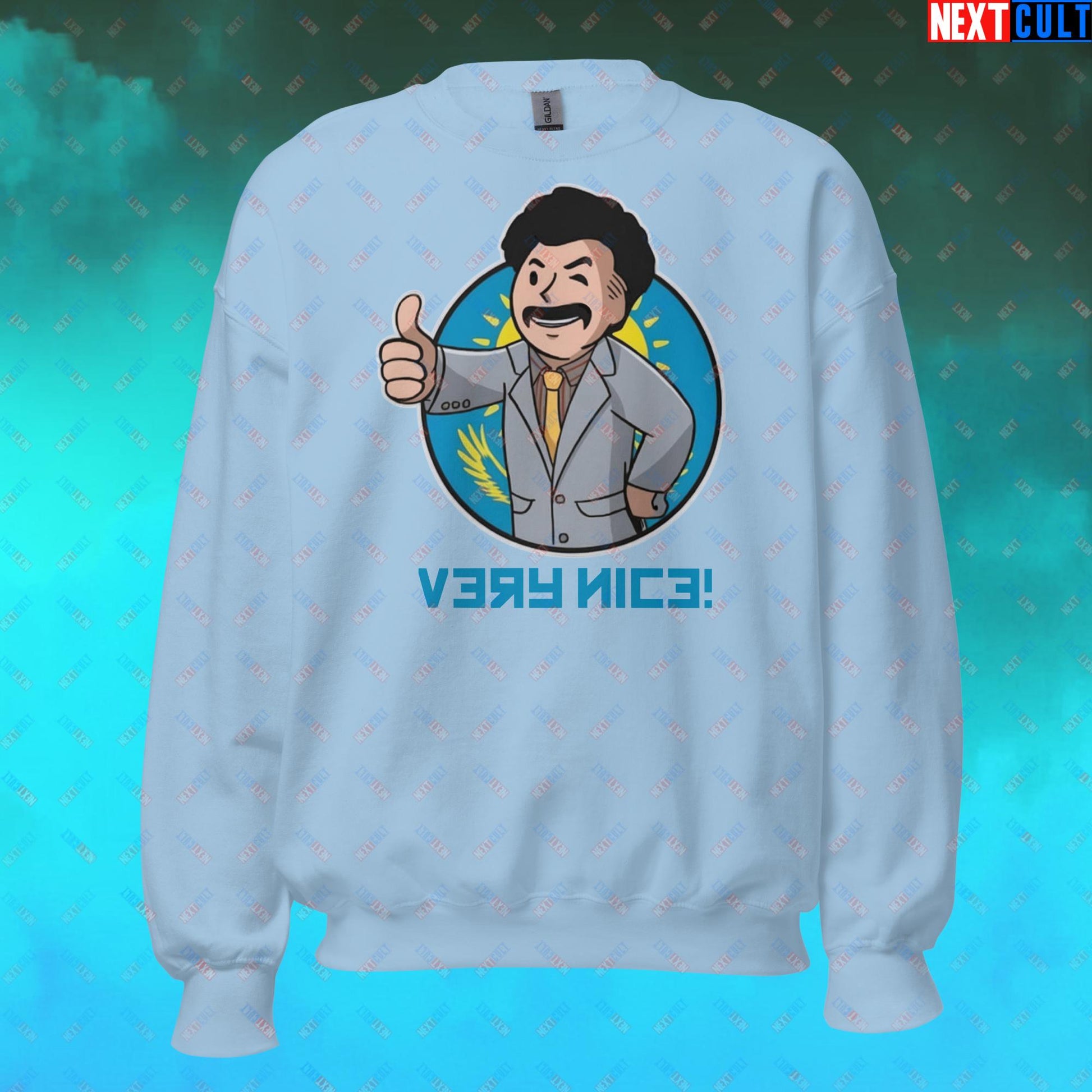 Very Nice Boy Borat Vault Boy Fallout Funny Cartoon Mashup Unisex Sweatshirt Next Cult Brand