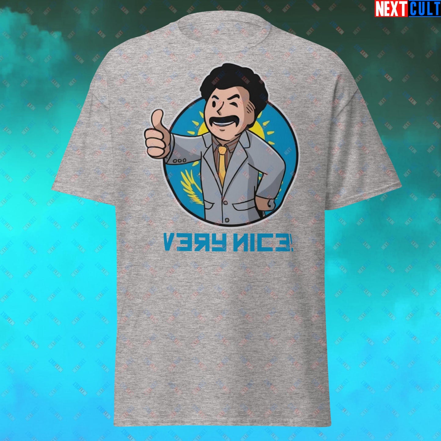 Very Nice Boy Borat Vault Boy Fallout Funny Cartoon Mashup Unisex tee Next Cult Brand