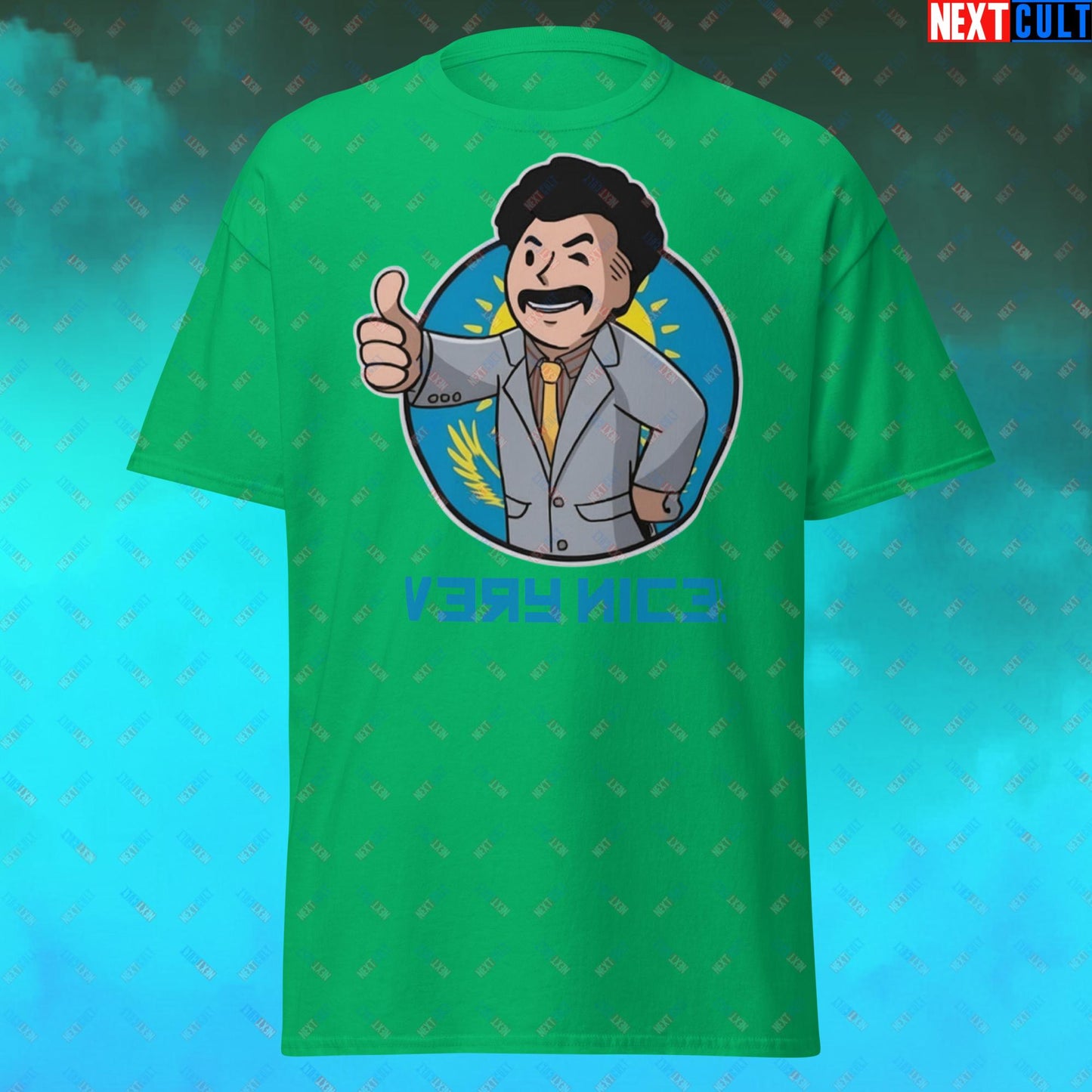 Very Nice Boy Borat Vault Boy Fallout Funny Cartoon Mashup Unisex tee Next Cult Brand