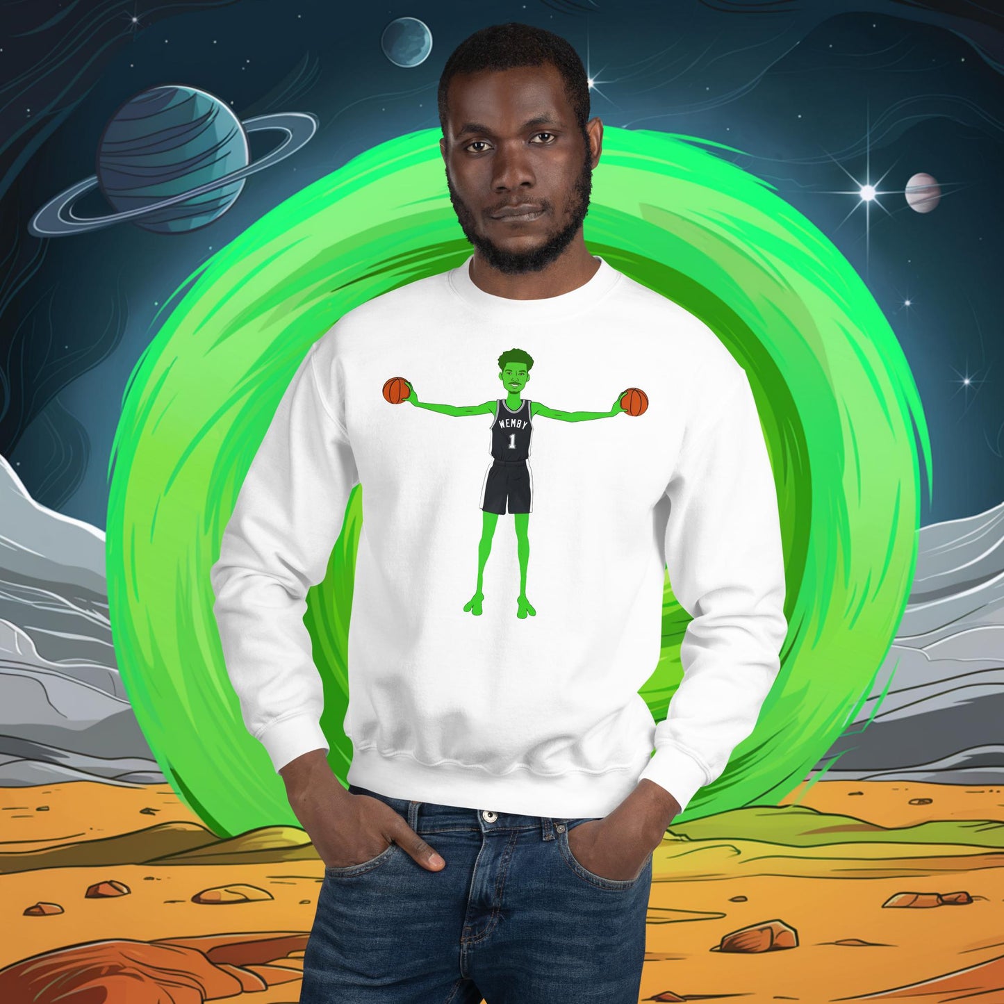 Victor Wembanyama Alien Wemby Funny NBA Basketball San Antonio Spurs Unisex Sweatshirt Next Cult Brand