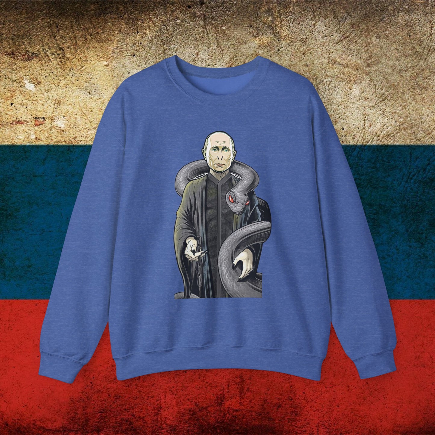 Vlademort Putin Funny Anti Vladimir Putin Voldemort Unisex Heavy Blend Crewneck Sweatshirt Heather Sport Royal Sweatshirts Politics Vladimir Putin Printify