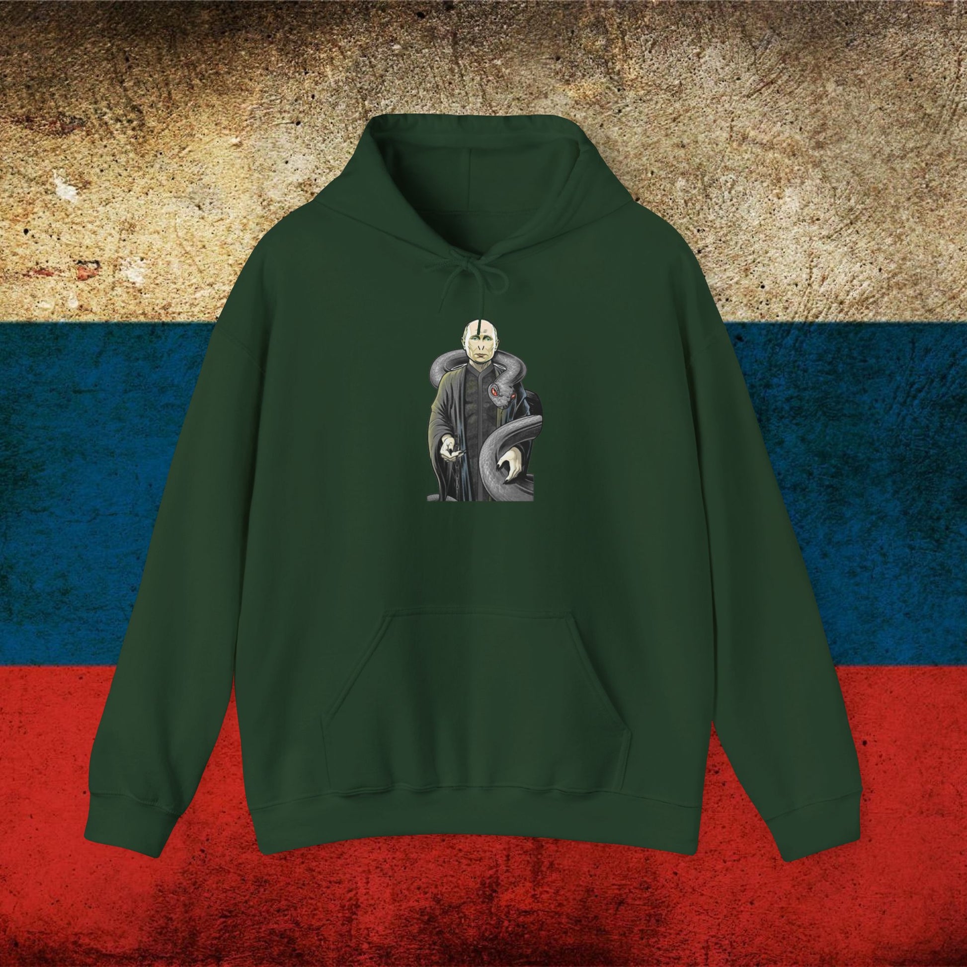 Vlademort Putin Funny Anti Vladimir Putin Voldemort Unisex Heavy Blend Hooded Sweatshirt Forest Green Hoodies Politics Vladimir Putin Printify