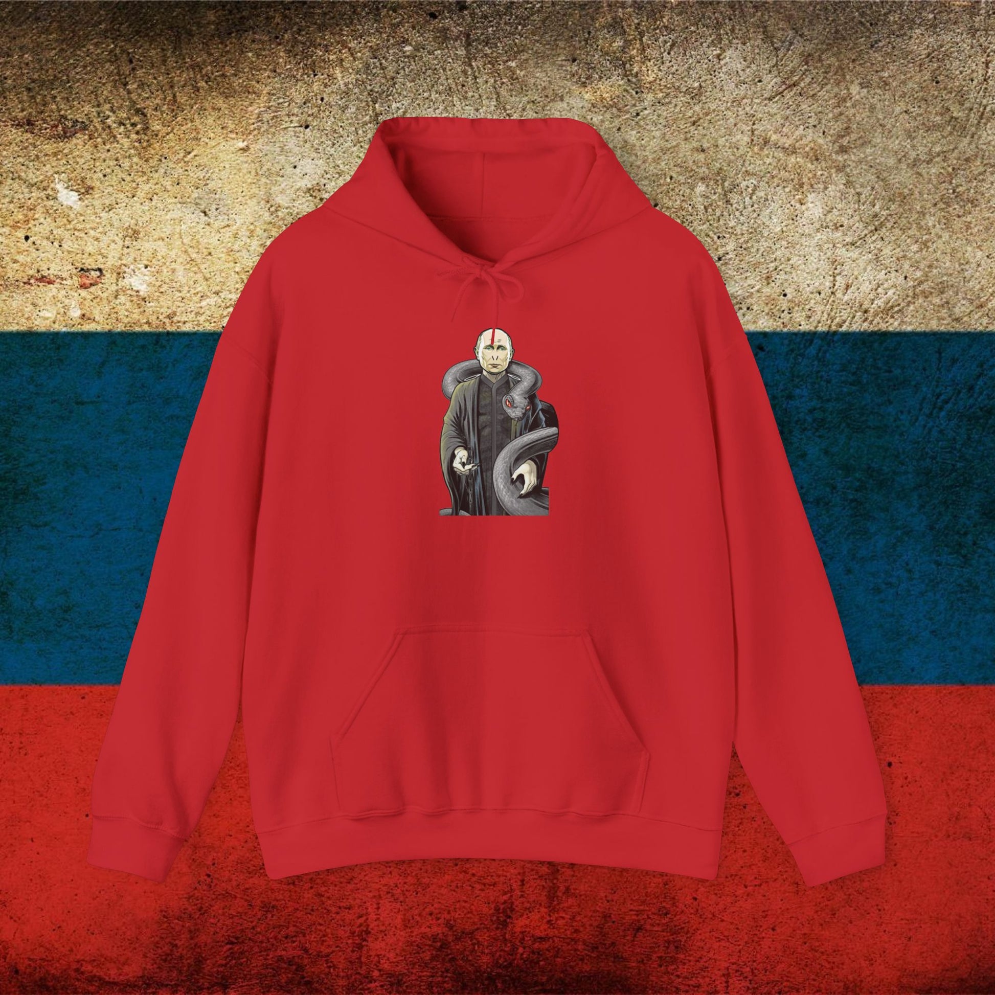 Vlademort Putin Funny Anti Vladimir Putin Voldemort Unisex Heavy Blend Hooded Sweatshirt Red Hoodies Politics Vladimir Putin Printify