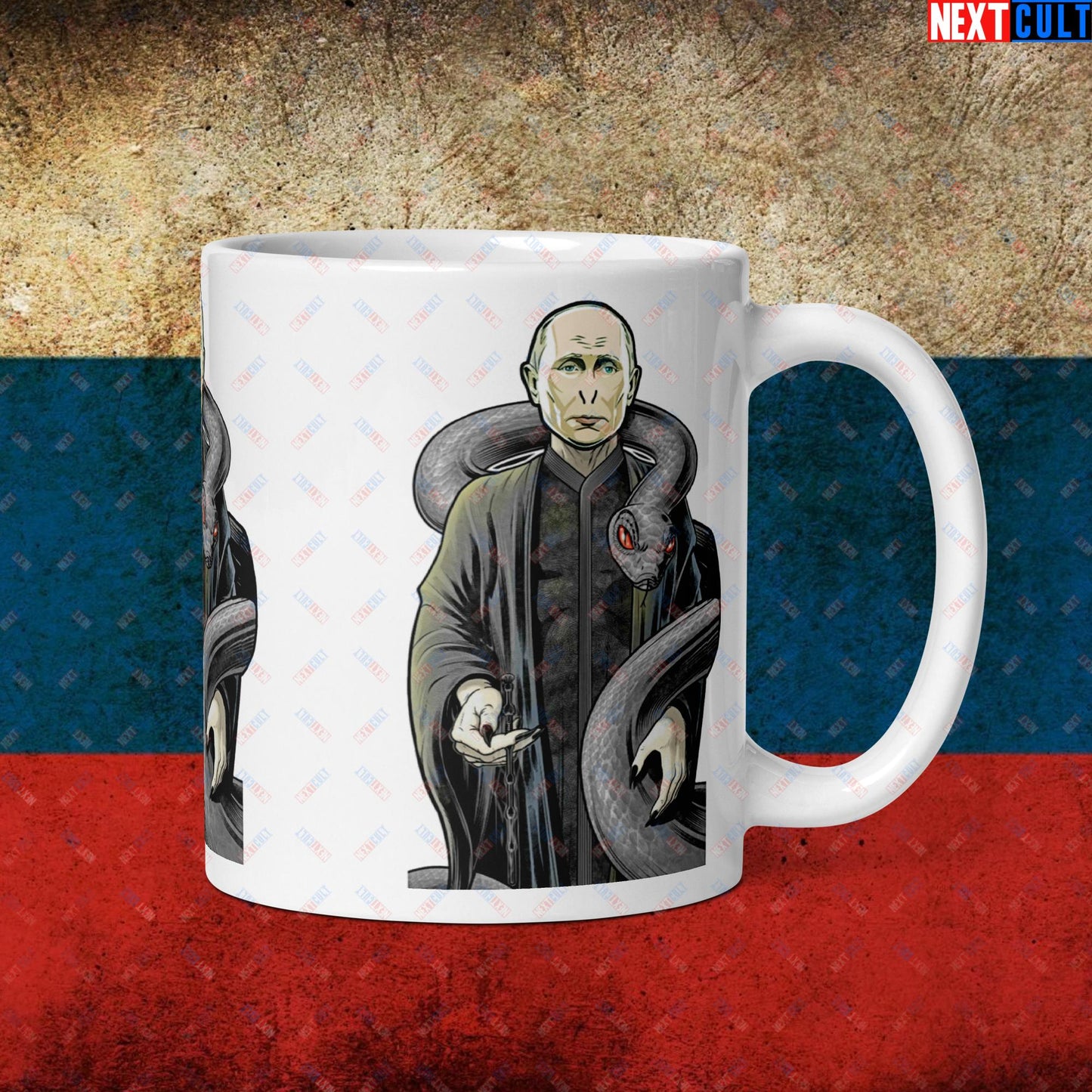 Vlademort Putin Funny Anti Vladimir Putin Voldemort White glossy mug Next Cult Brand