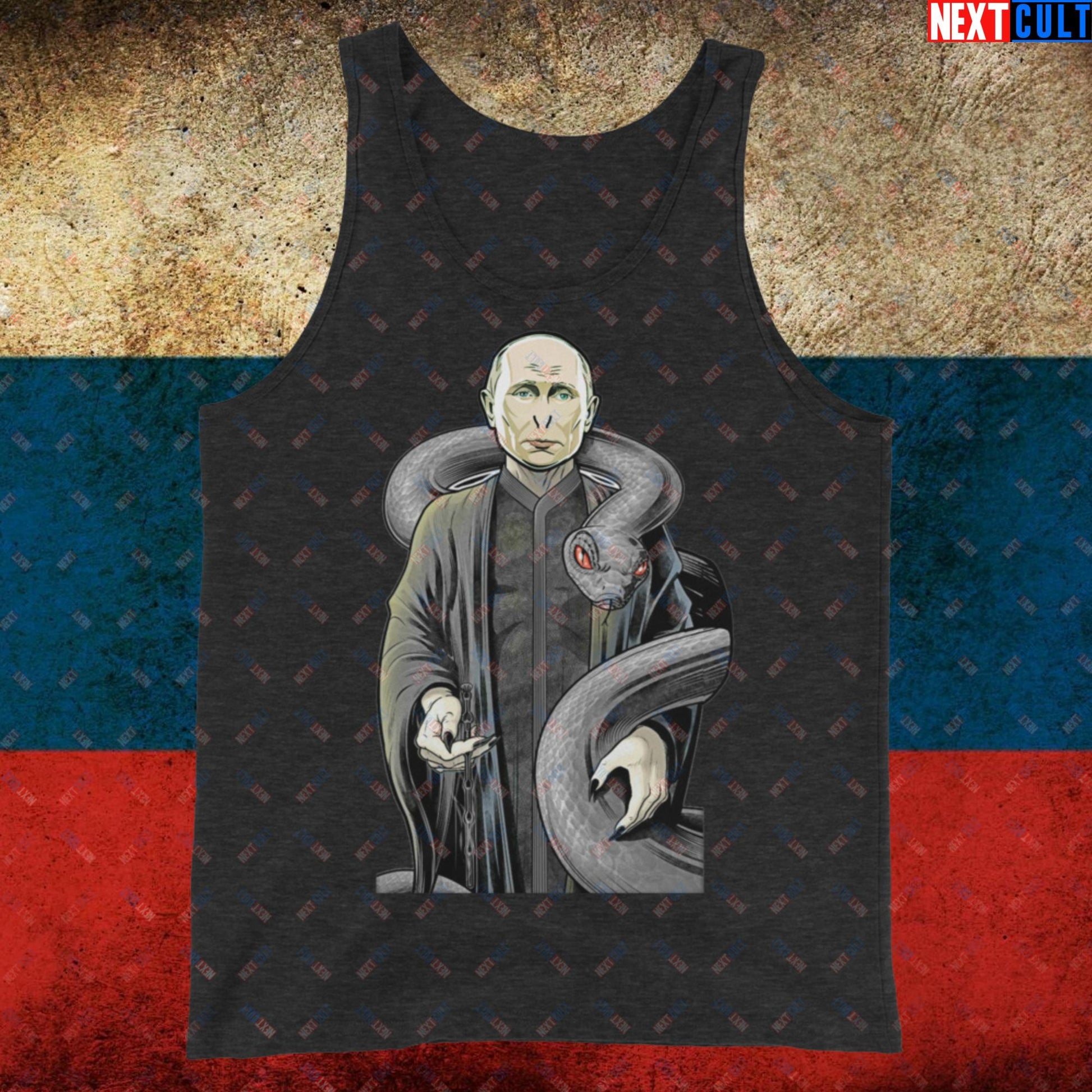 Vlademort Putin Voldemort Funny Anti Vladimir Putin Tank Top Charcoal-Black Triblend Tank Tops Politics Vladimir Putin Next Cult Brand