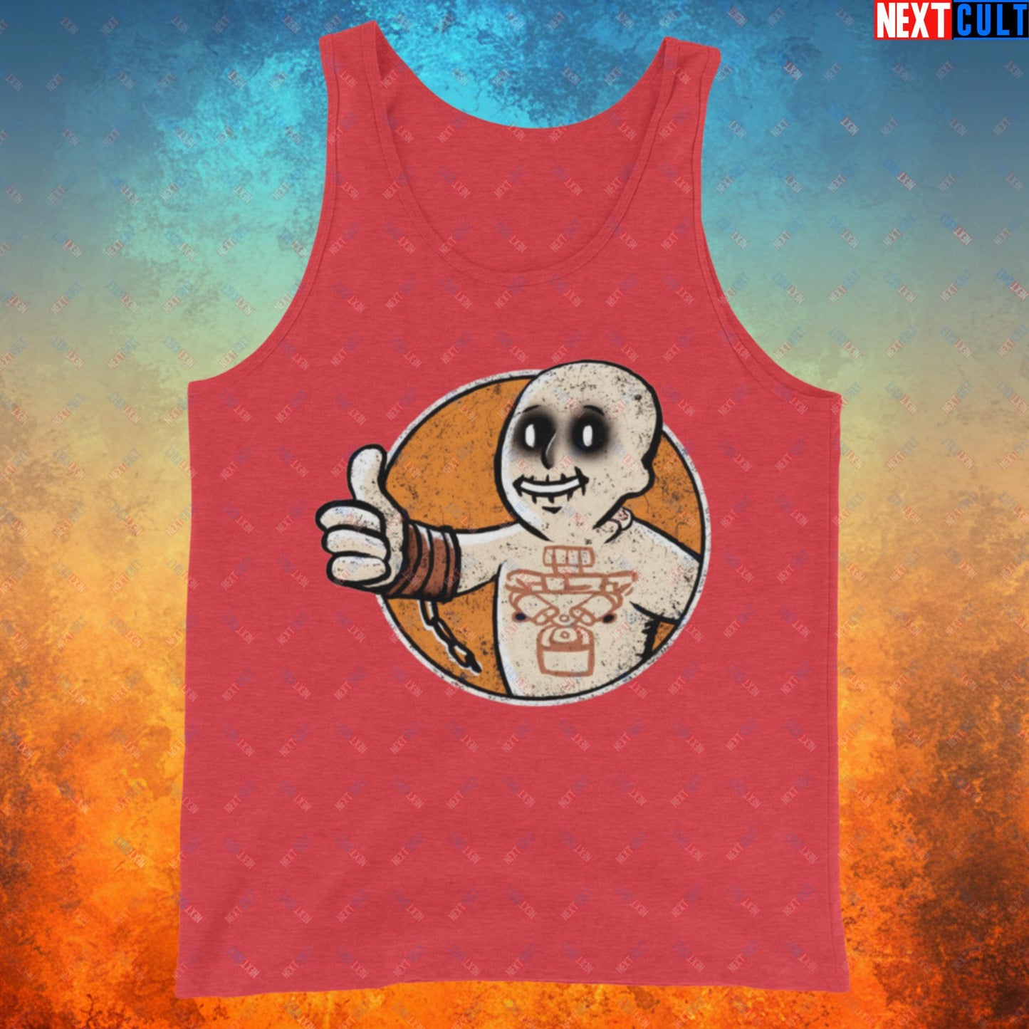 War Boy Mad Max Vault Boy Fallout Funny Meme Cartoon Mashup Tank Top Next Cult Brand