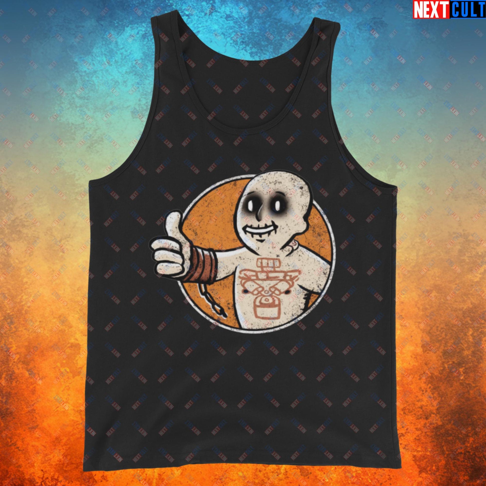 War Boy Mad Max Vault Boy Fallout Funny Meme Cartoon Mashup Tank Top Next Cult Brand