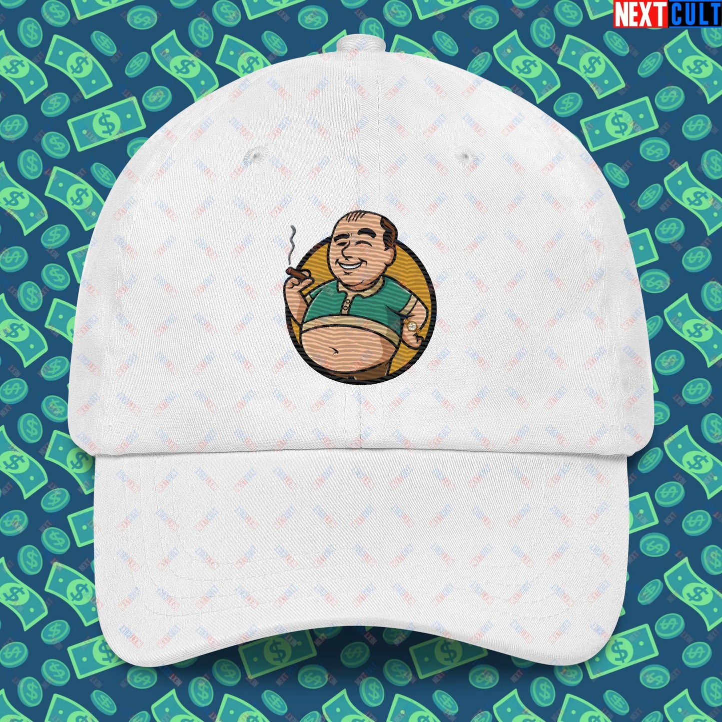 Waste Management Boy Tony Soprano Vault Boy Fallout Funny Meme Cartoon Mashup Dad hat Next Cult Brand