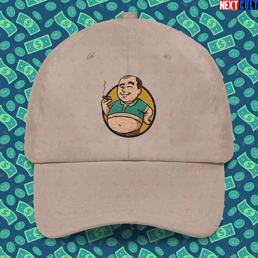 Waste Management Boy Tony Soprano Vault Boy Fallout Funny Meme Cartoon Mashup Dad hat Stone Hats Fallout The Sopranos TV Shows Vault Boy Next Cult Brand